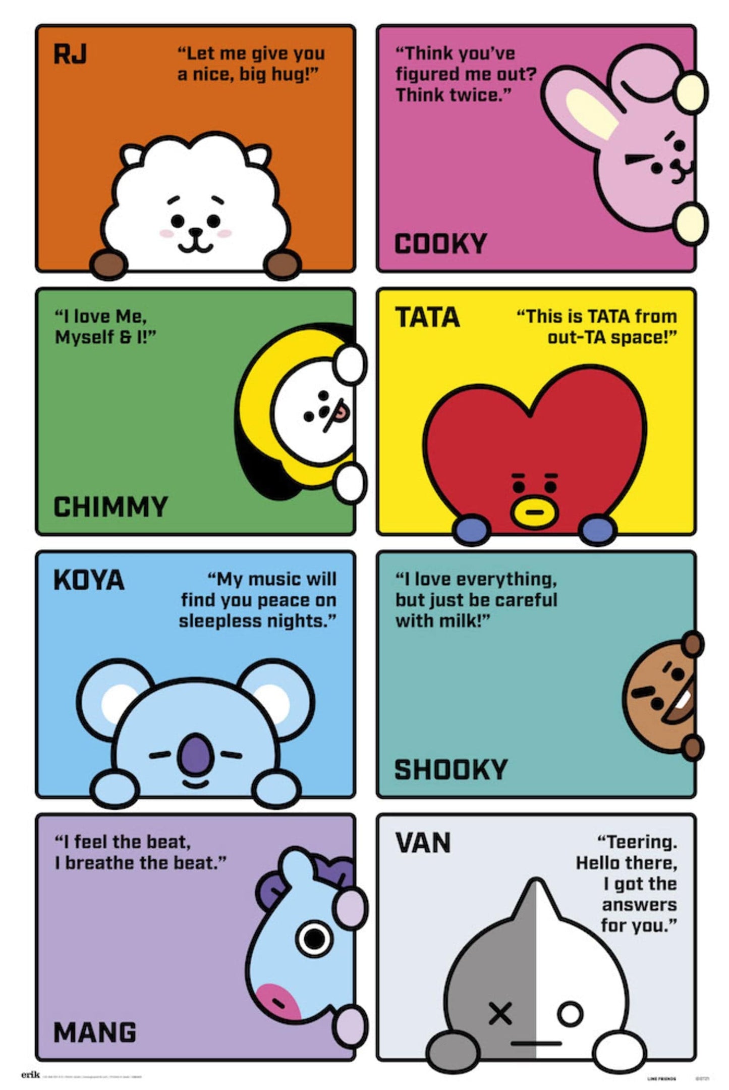 Grupo Erik GPE5374 Bt21 Characters 2 Poster 61X91,5cm | Posters.nl