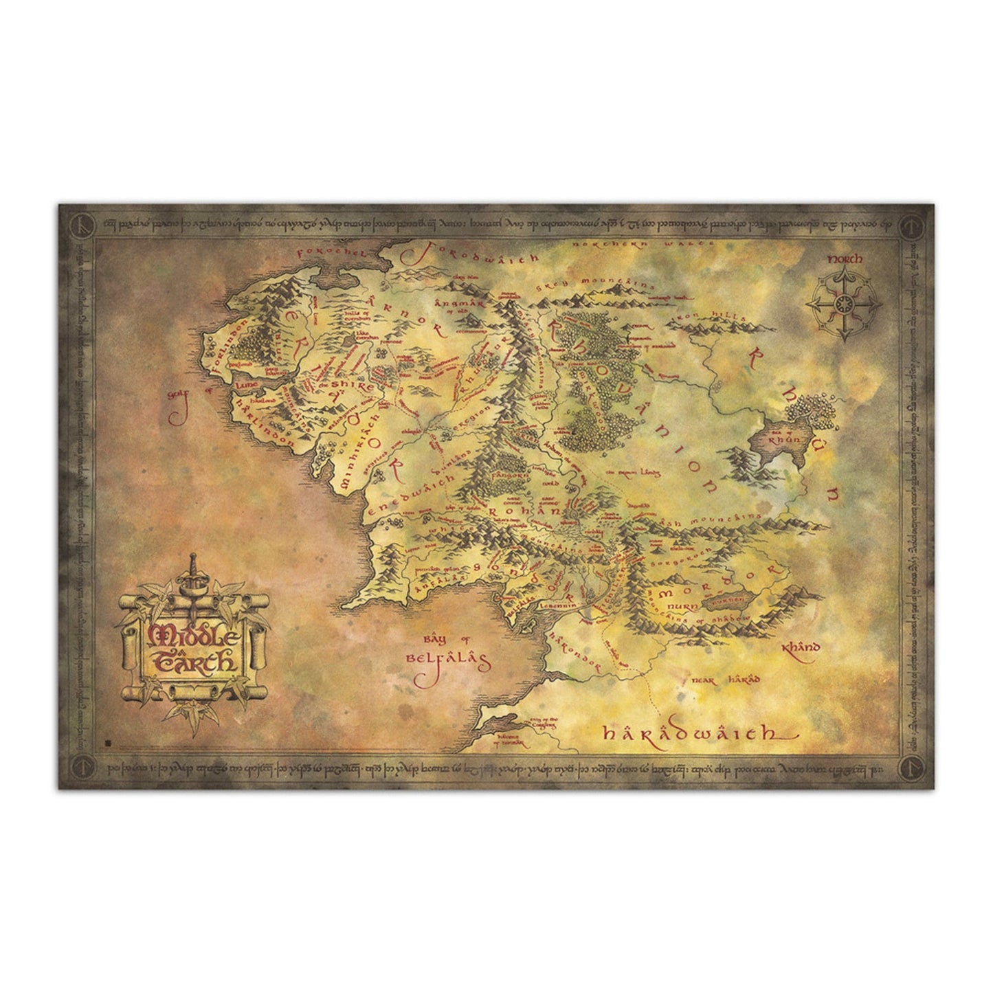 Grupo Erik Gpe5632 Lord Of The Rings Map Of Middle Earth Poster 91 5X61cm | Posters.nl