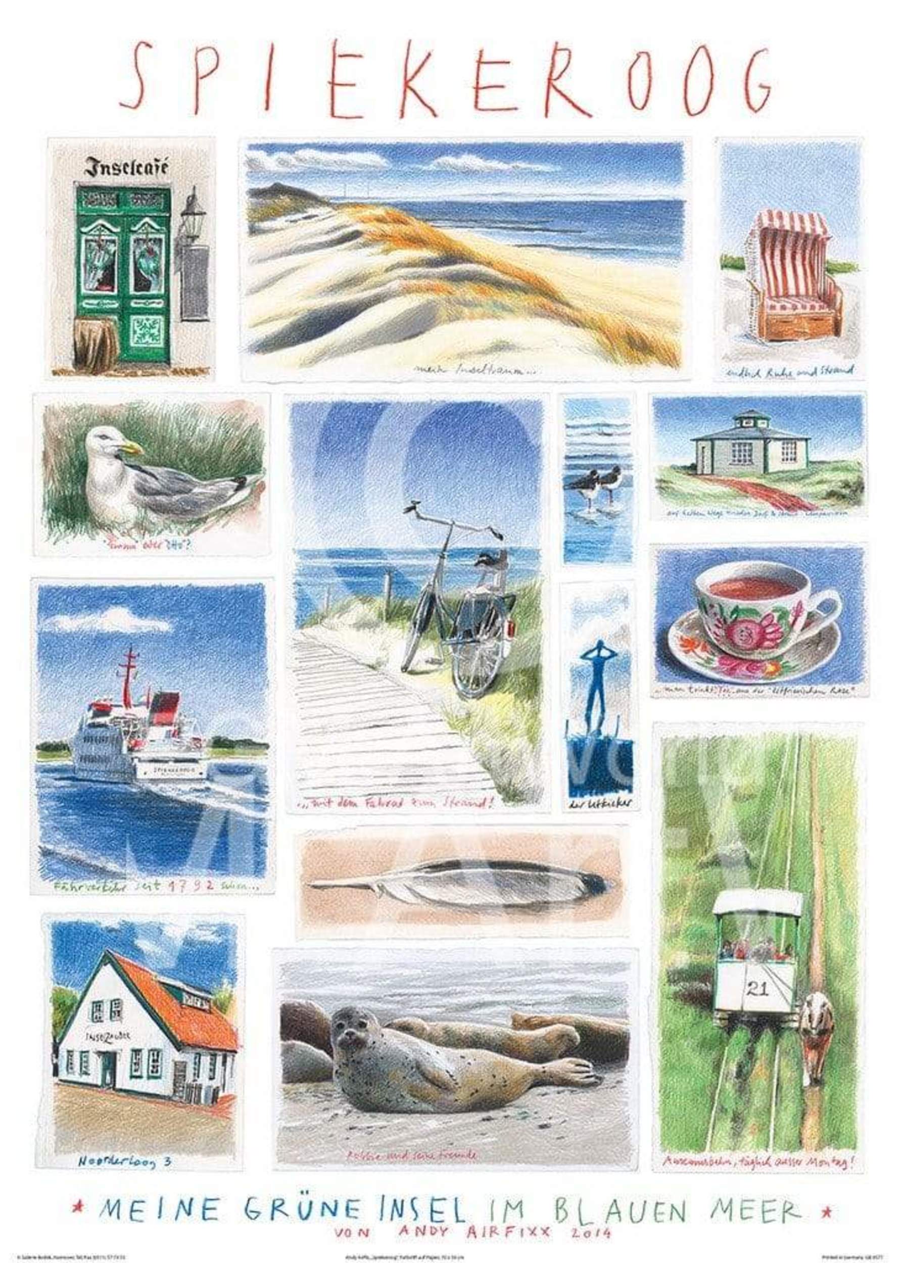 Andy Airfixx  Spiekeroog Kunstdruk 50x70cm | Posters.nl