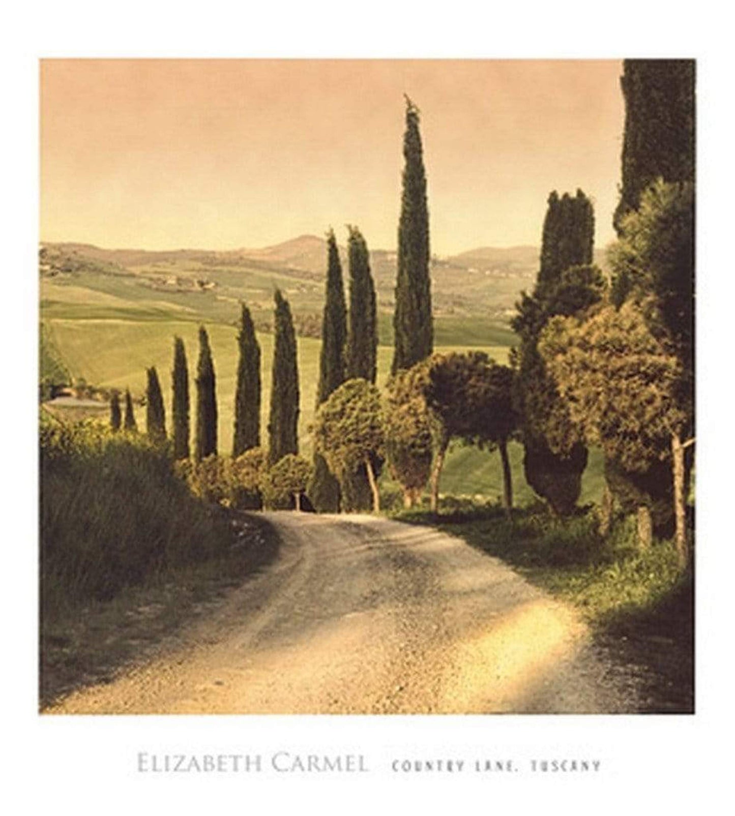 Elisabeth Carmel Country Lane, Tuscany Kunstdruk 45x50cm | Posters.nl