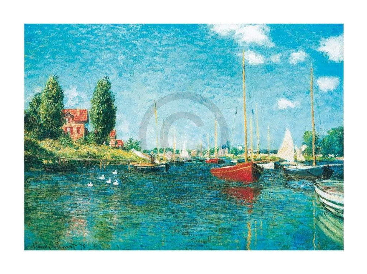 Claude Monet Red Boats Kunstdruk 80x60cm | Posters.nl