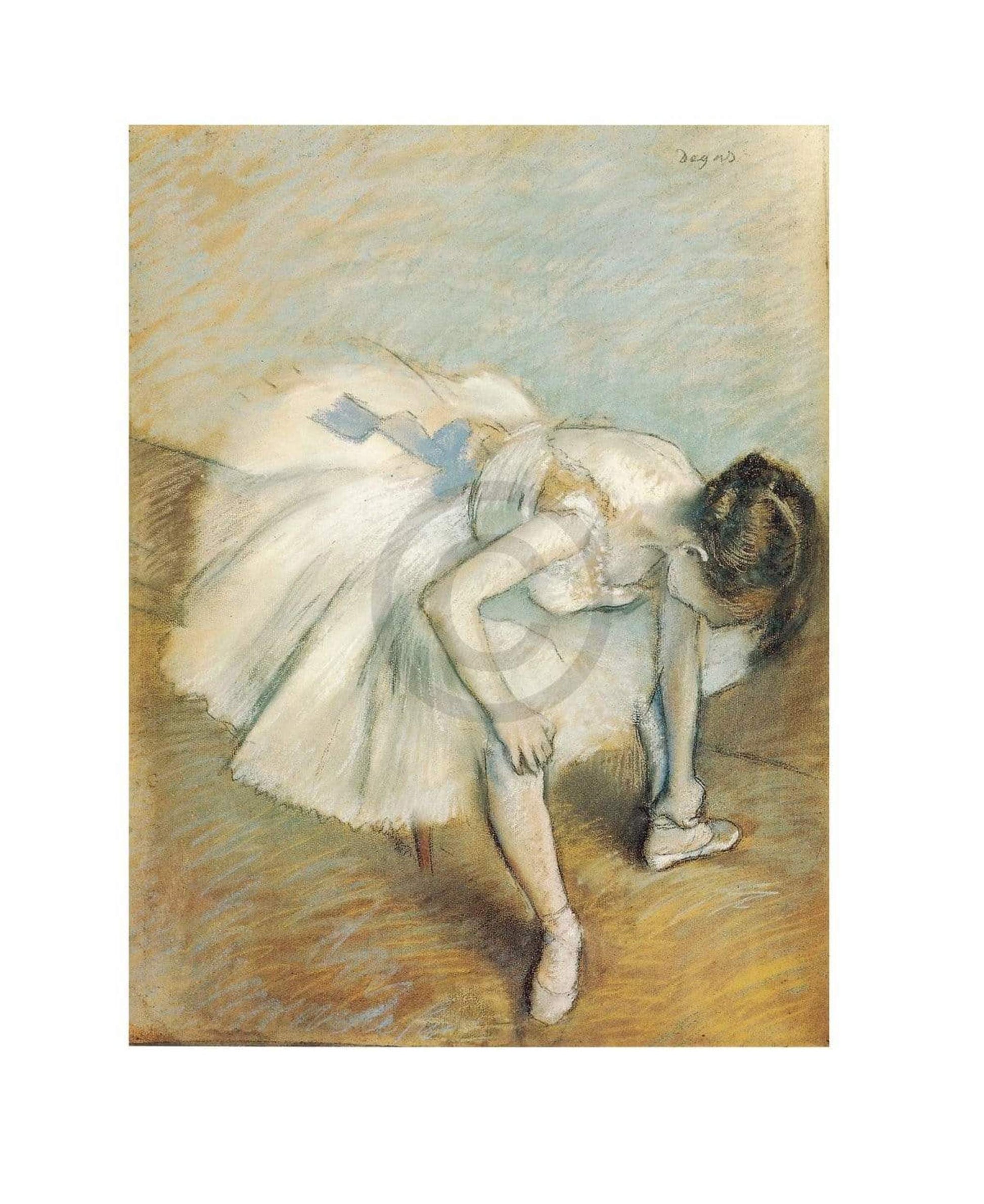 Edgar Degas  Danseuse nouant son brodequin Kunstdruk 24x30cm | Posters.nl