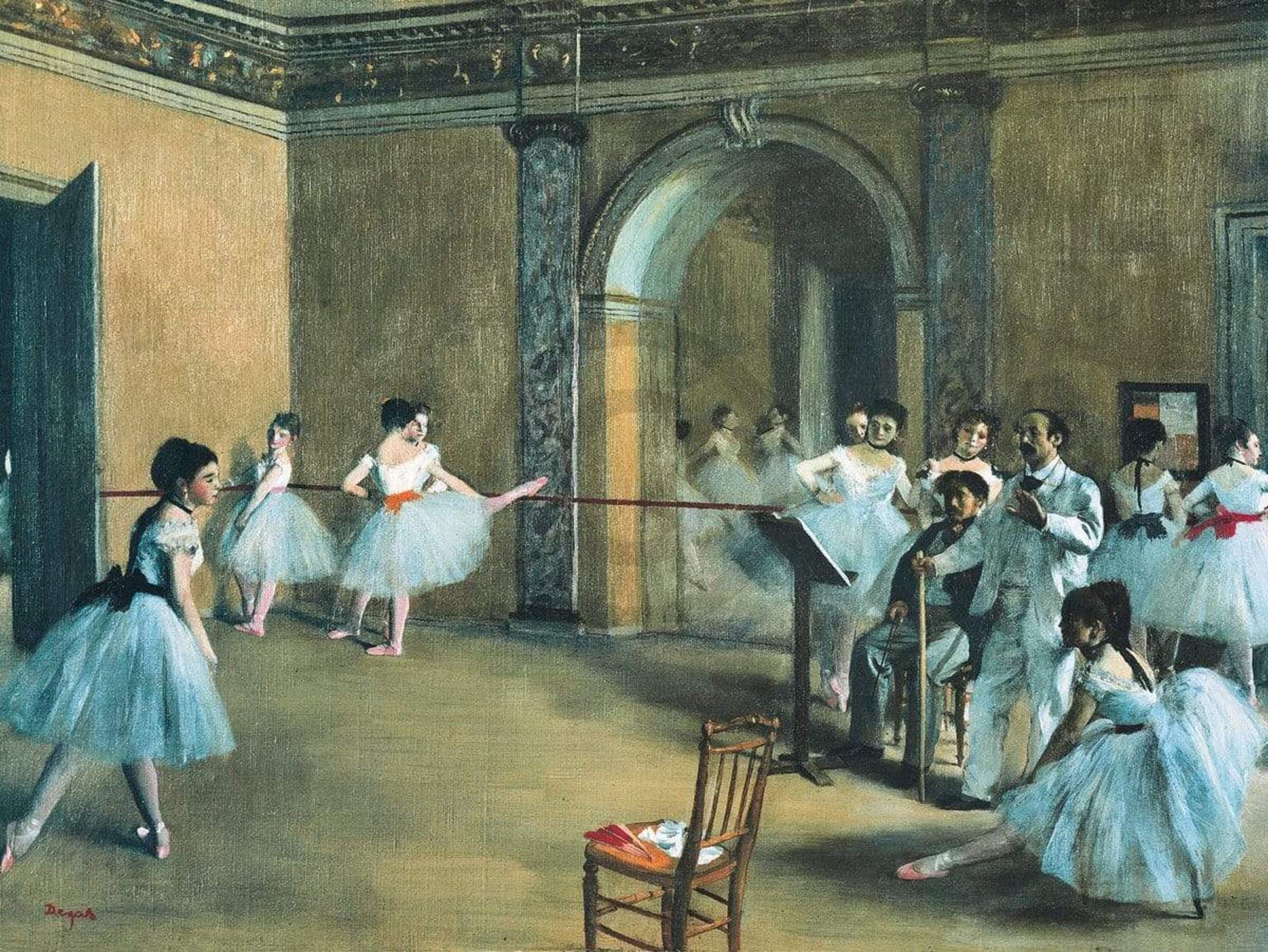 Edgar Degas  The Dance Foyer at the Opera Kunstdruk 80x60cm | Posters.nl
