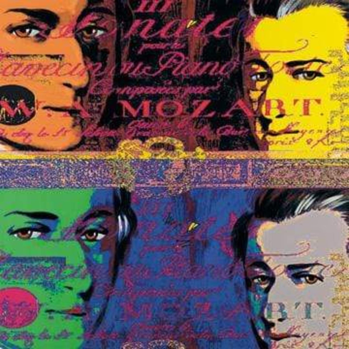 Günter Edlinger Mozart 1 Kunstdruk 80x80cm | Posters.nl