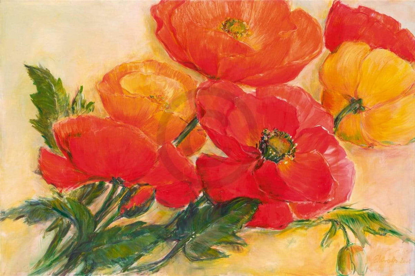 Kunstdruk Elisabeth Krobs - Splendid Poppies 100x70cm