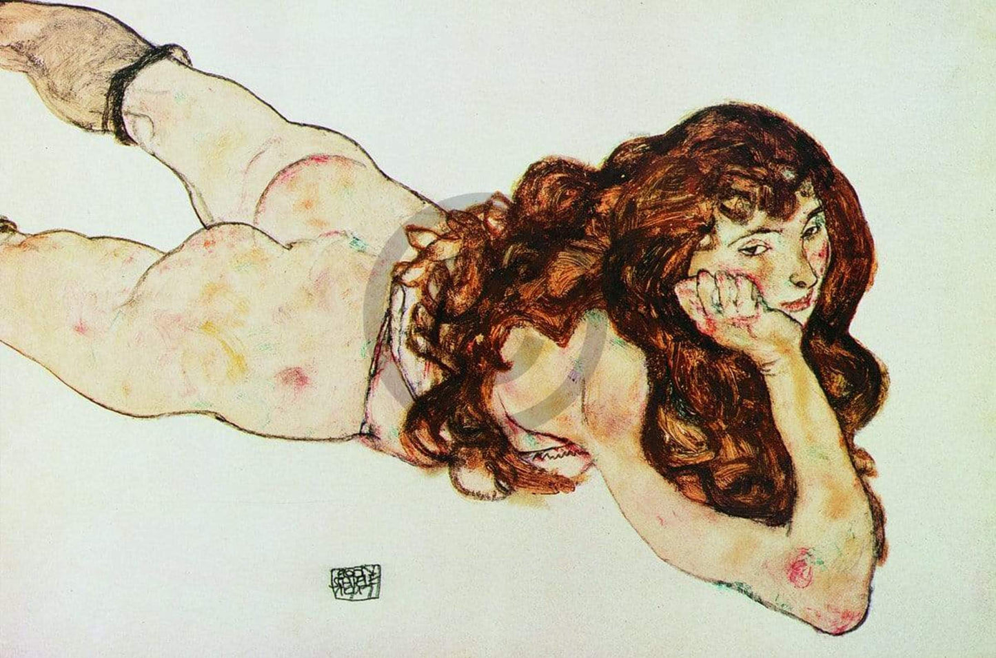 Egon Schiele Nudo di ragazza Kunstdruk 90x60cm | Posters.nl