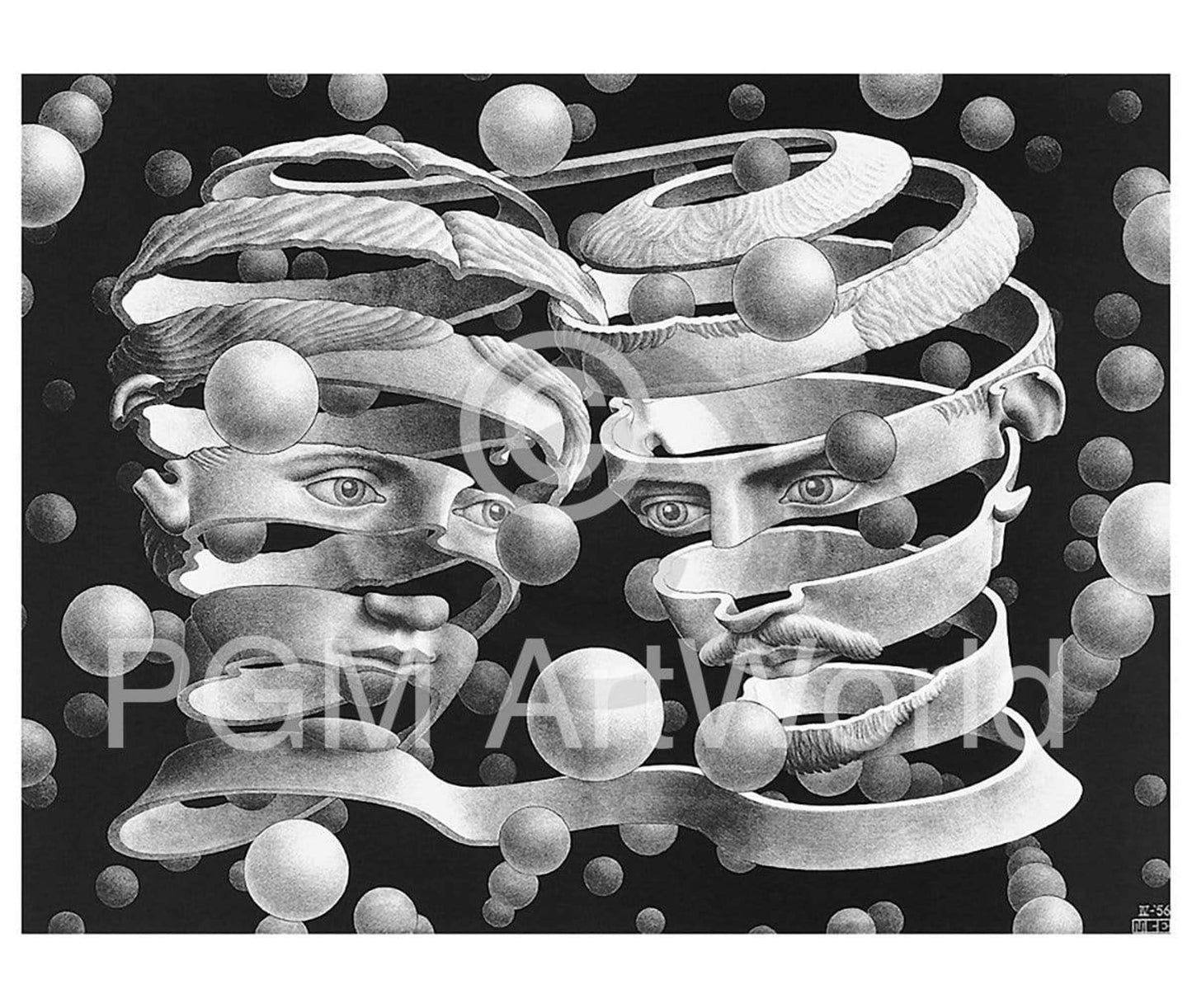 M. C. Escher Band ohne Ende Kunstdruk 65x55cm | Posters.nl