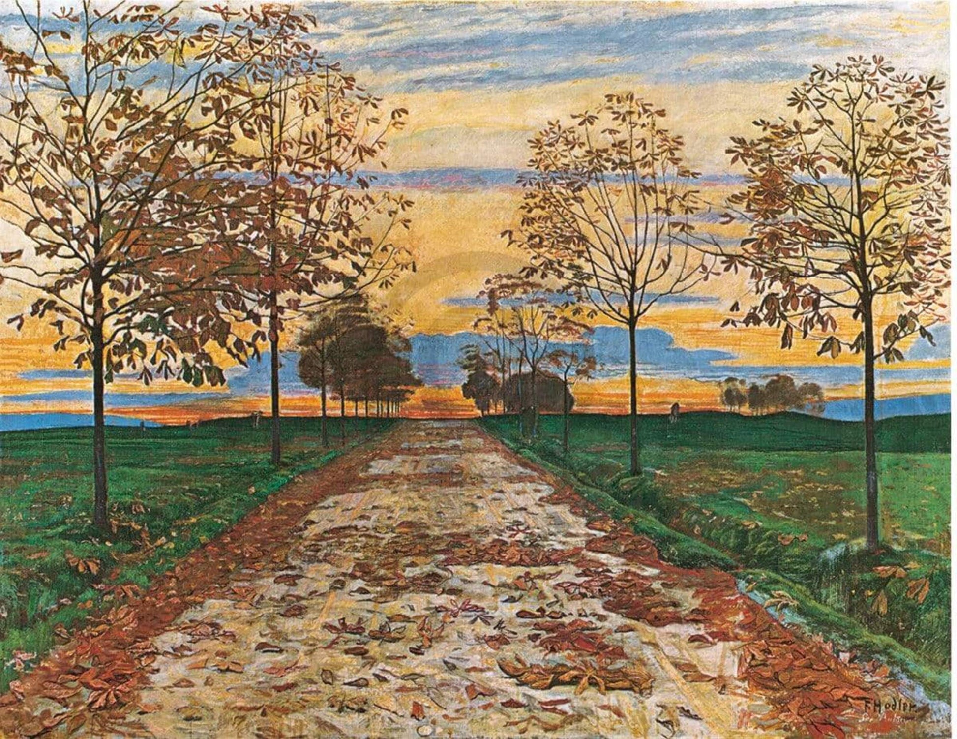 Ferdinand Hodler  Herbstabend 1892 Kunstdruk 60x48cm | Posters.nl