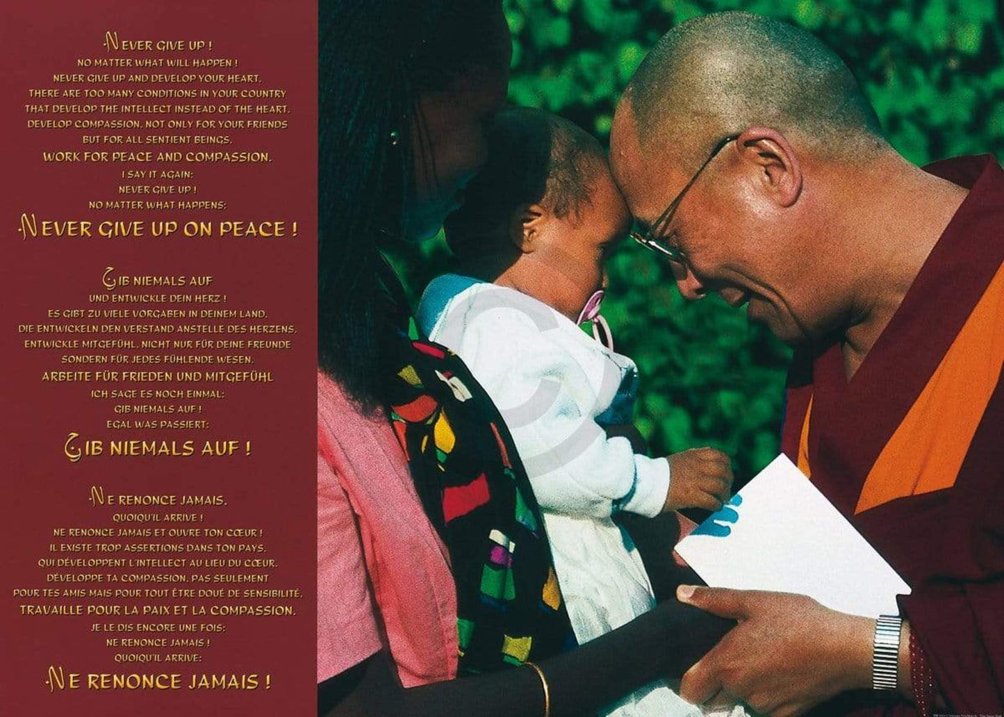 Johannes Frischknecht  Dalai Lama with Child Kunstdruk 70x50cm | Posters.nl