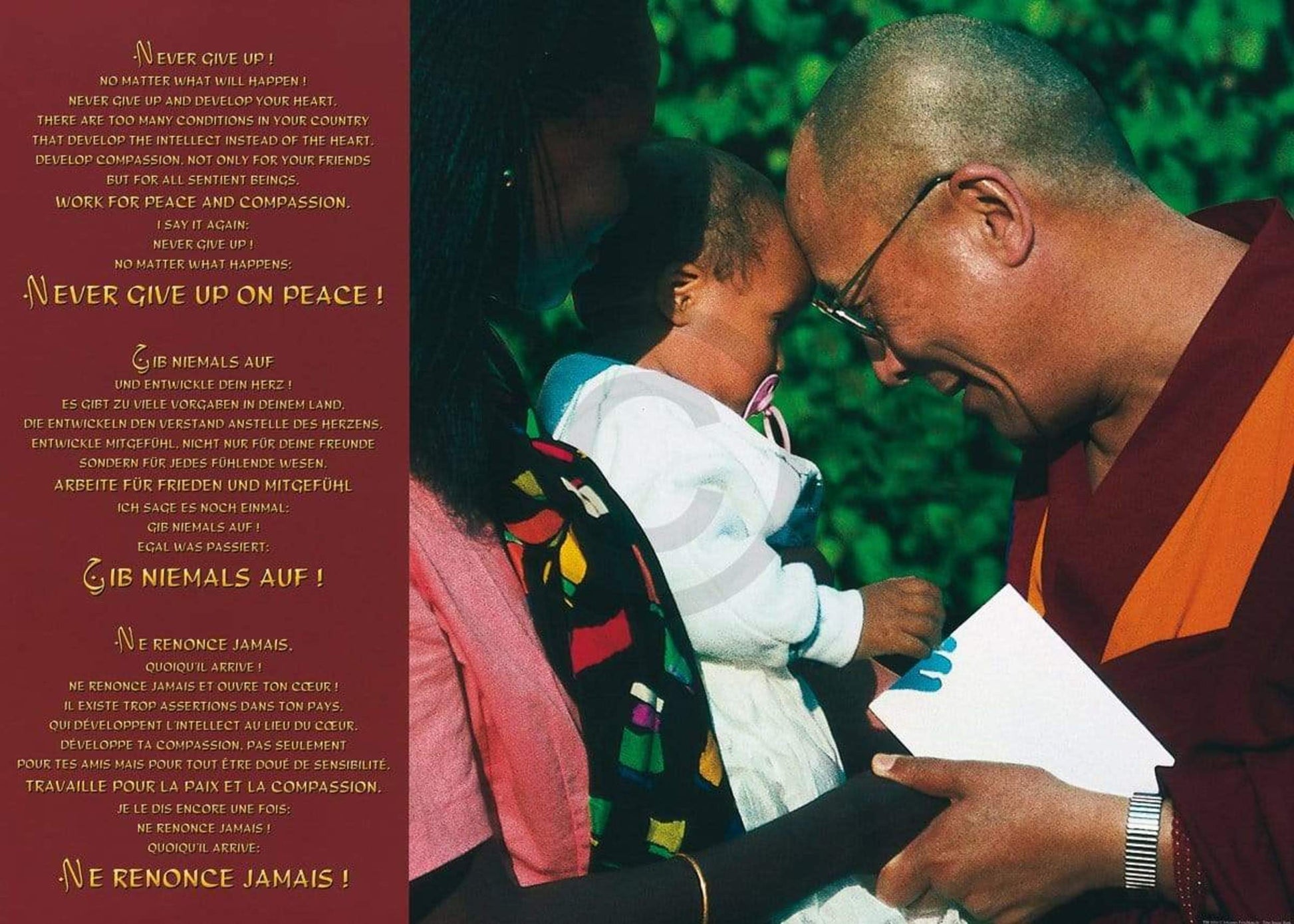 Johannes Frischknecht  Dalai Lama with Child Kunstdruk 70x50cm | Posters.nl