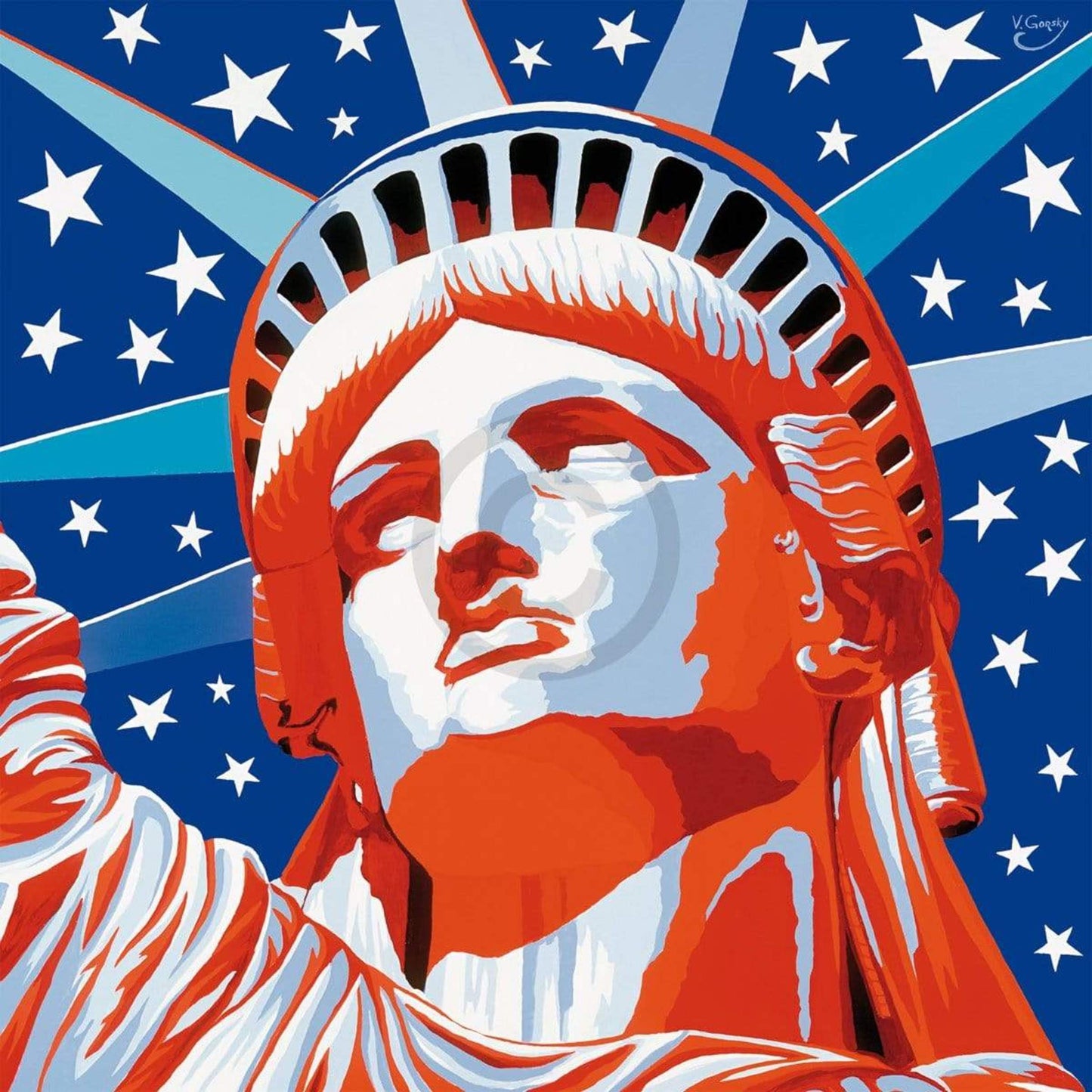 Vladimir Gorsky Statue of Liberty Kunstdruk 85x85cm | Posters.nl