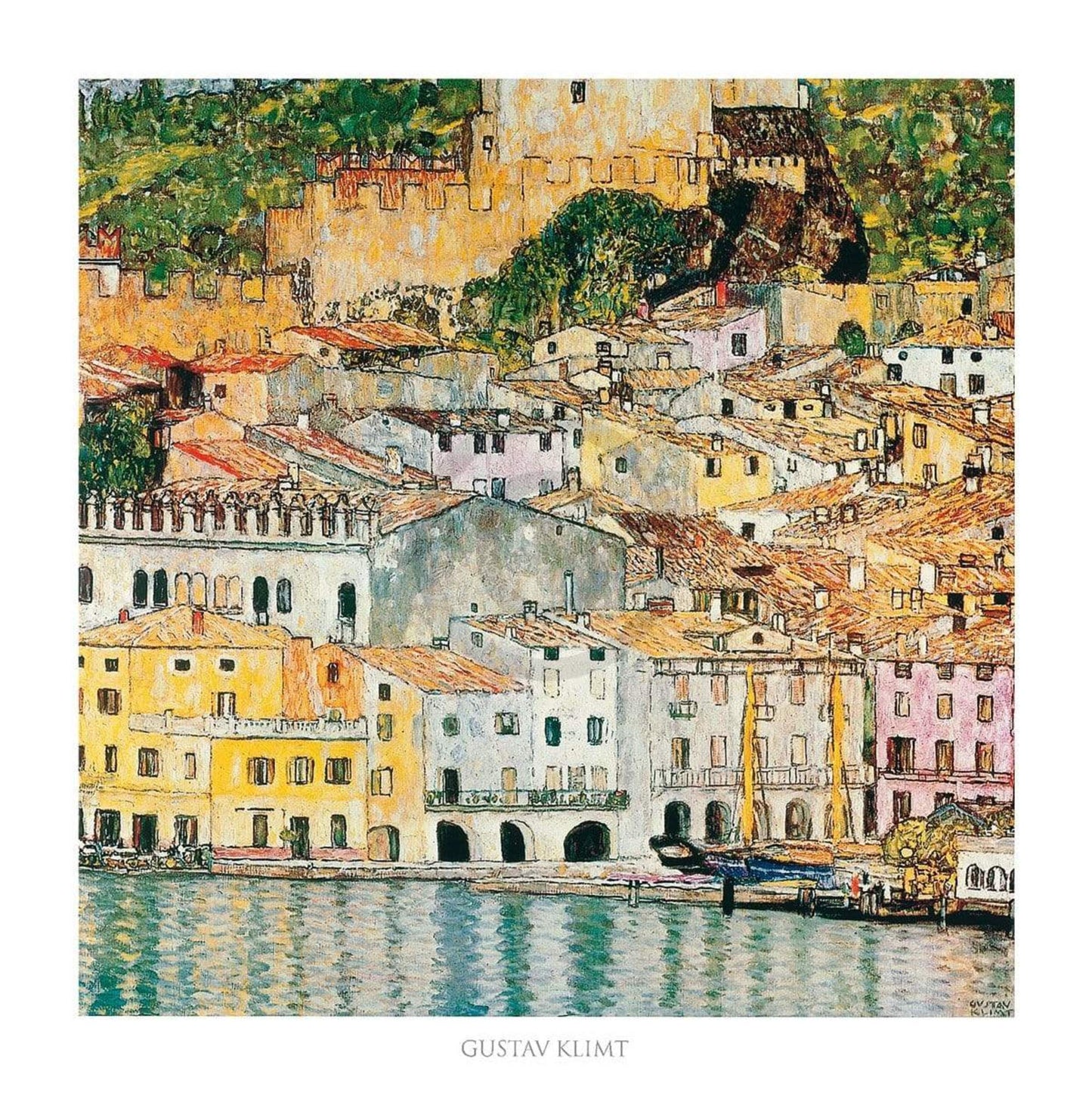 Gustav Klimt Malcesine Kunstdruk 70x70cm | Posters.nl
