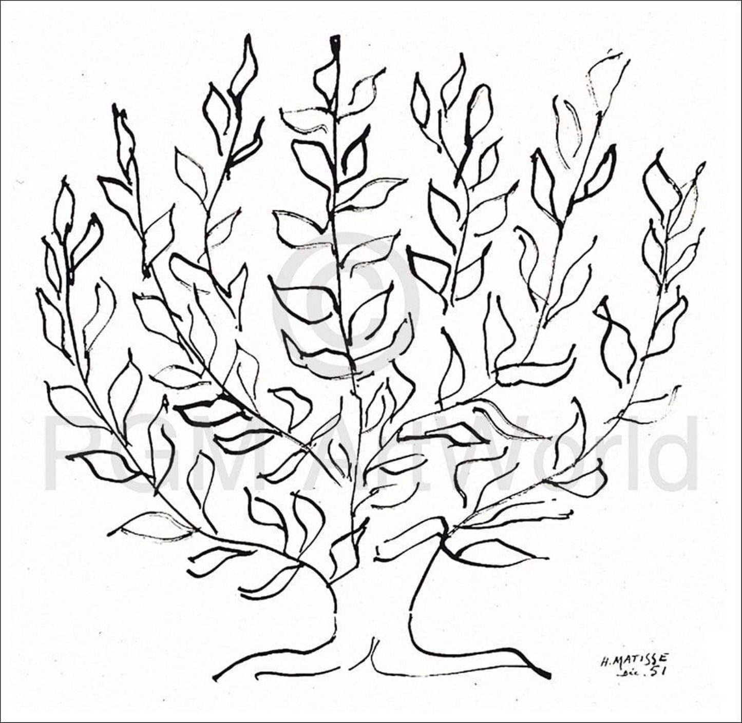 Henri Matisse Le platane Kunstdruk 100x100cm | Posters.nl