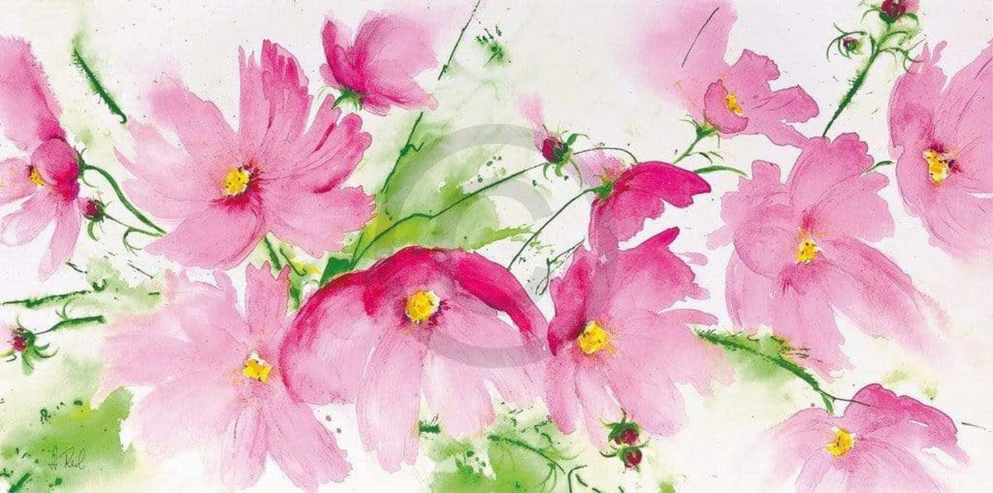 Heidi Reil Rosa Kosmeen Kunstdruk 100x50cm | Posters.nl