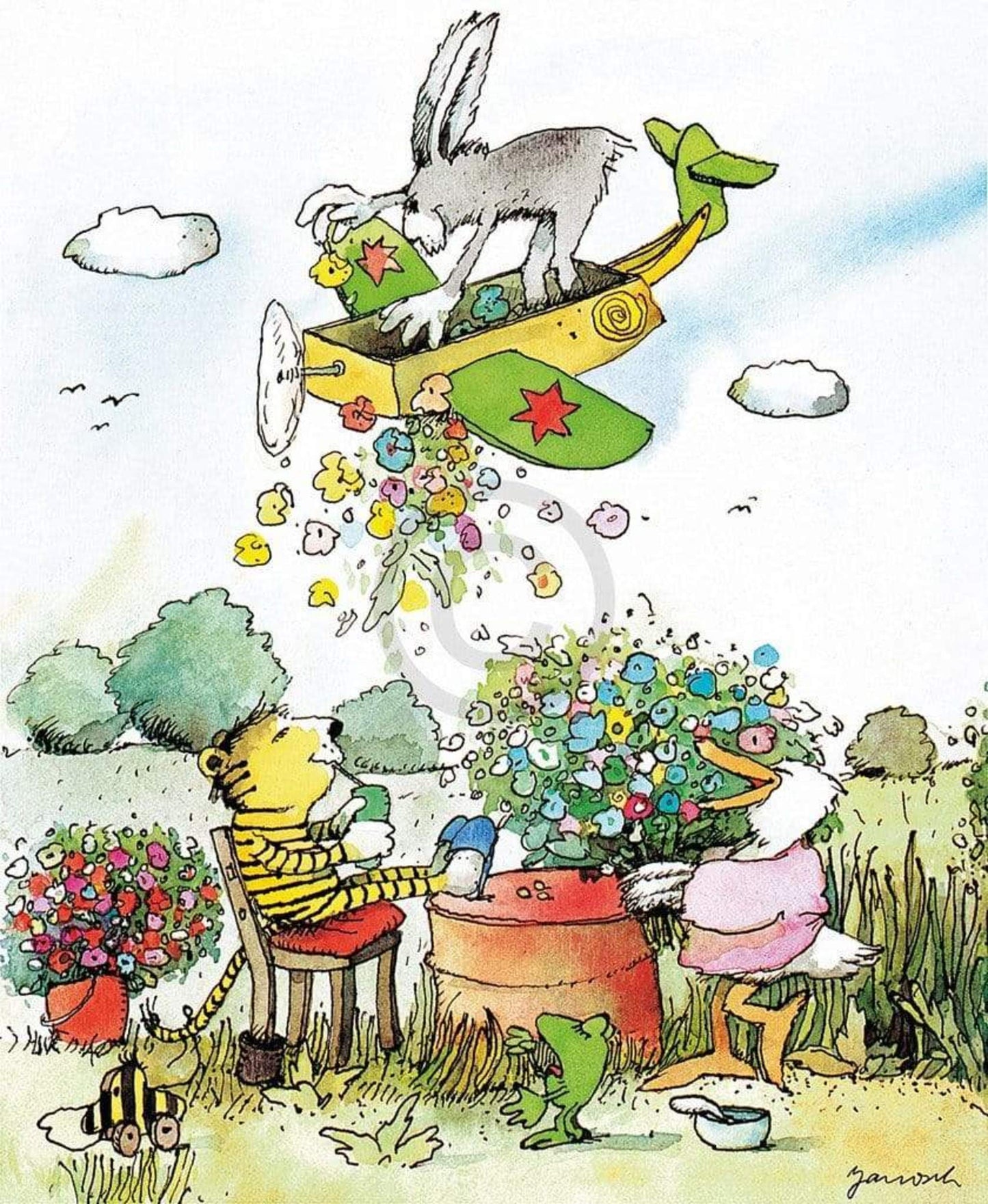 Janosch Blumenregen Kunstdruk 48x58cm | Posters.nl