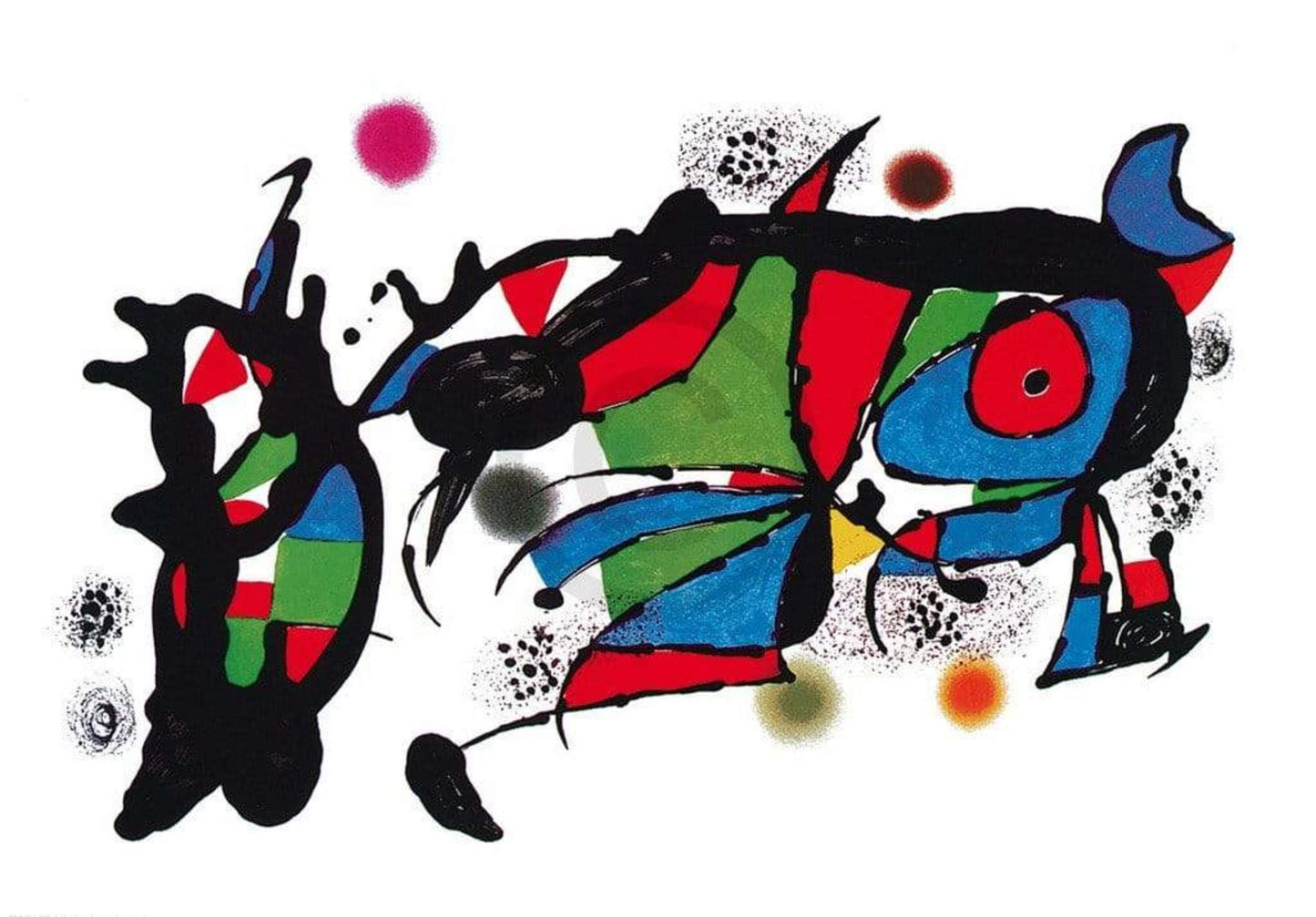 Joan Miro  Obra de Joan Miro Kunstdruk 100x70cm | Posters.nl