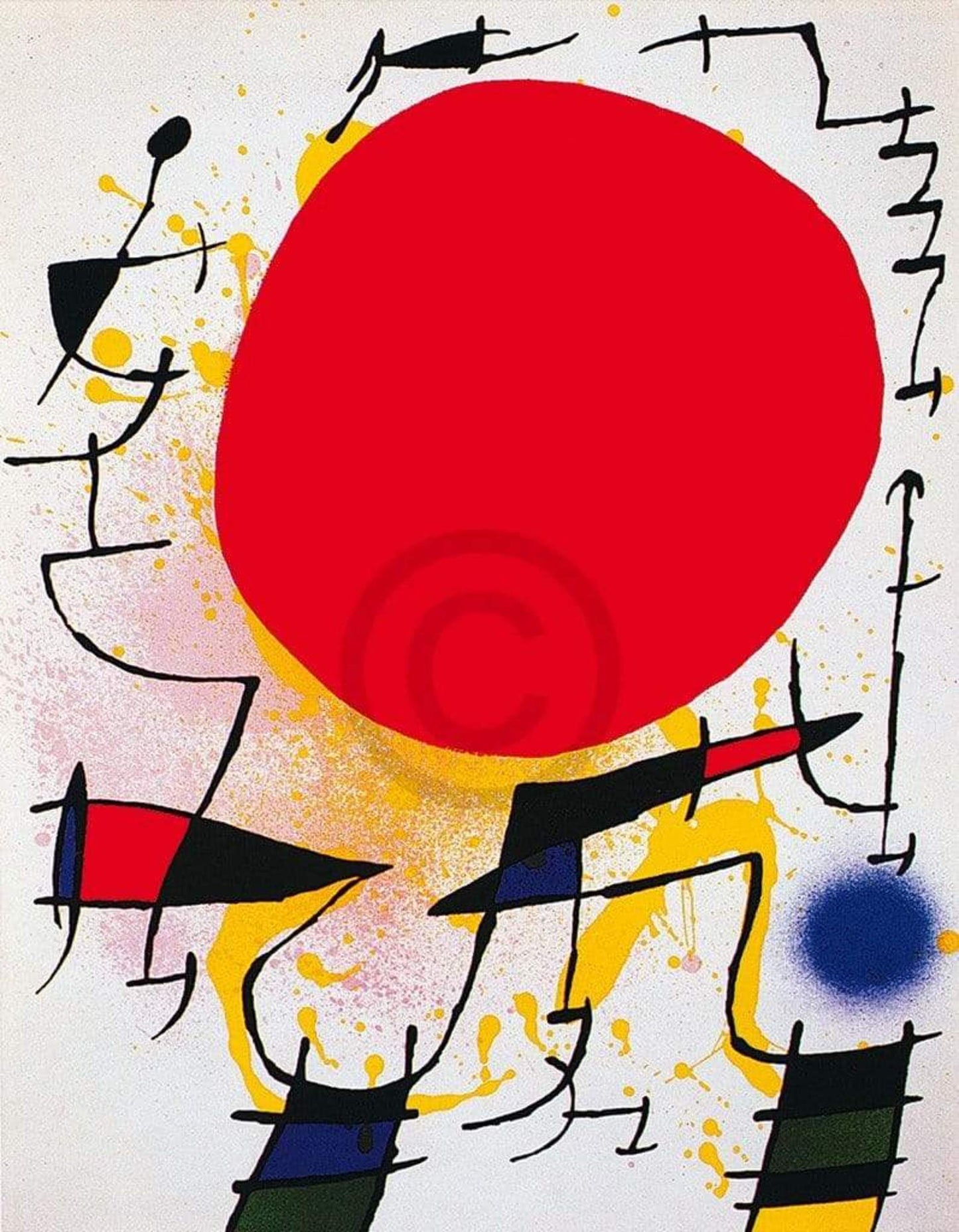 Joan Miro Le soleil rouge Kunstdruk 60x80cm | Posters.nl