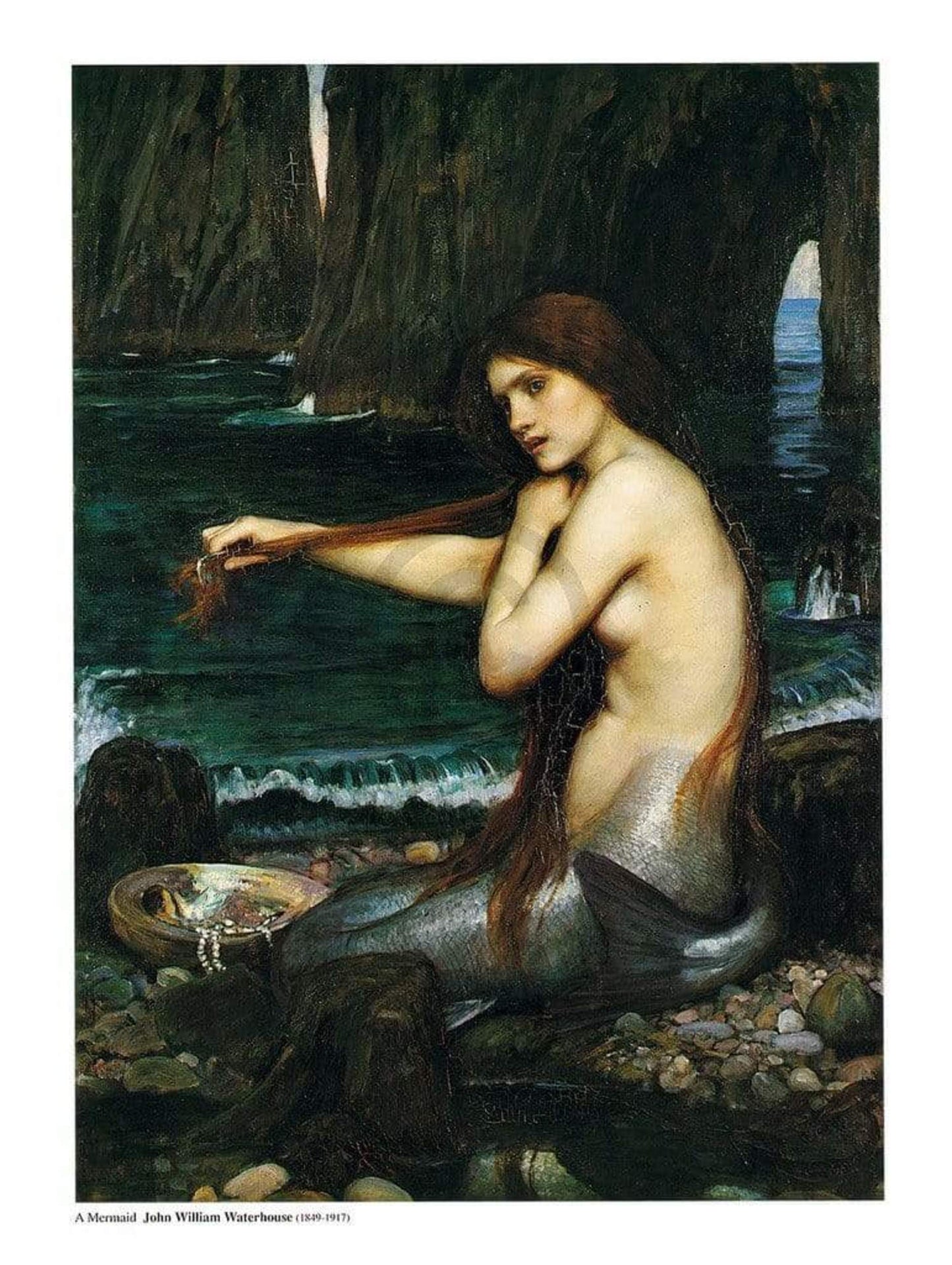 John William Waterhouse A Mermaid Kunstdruk 60x80cm | Posters.nl