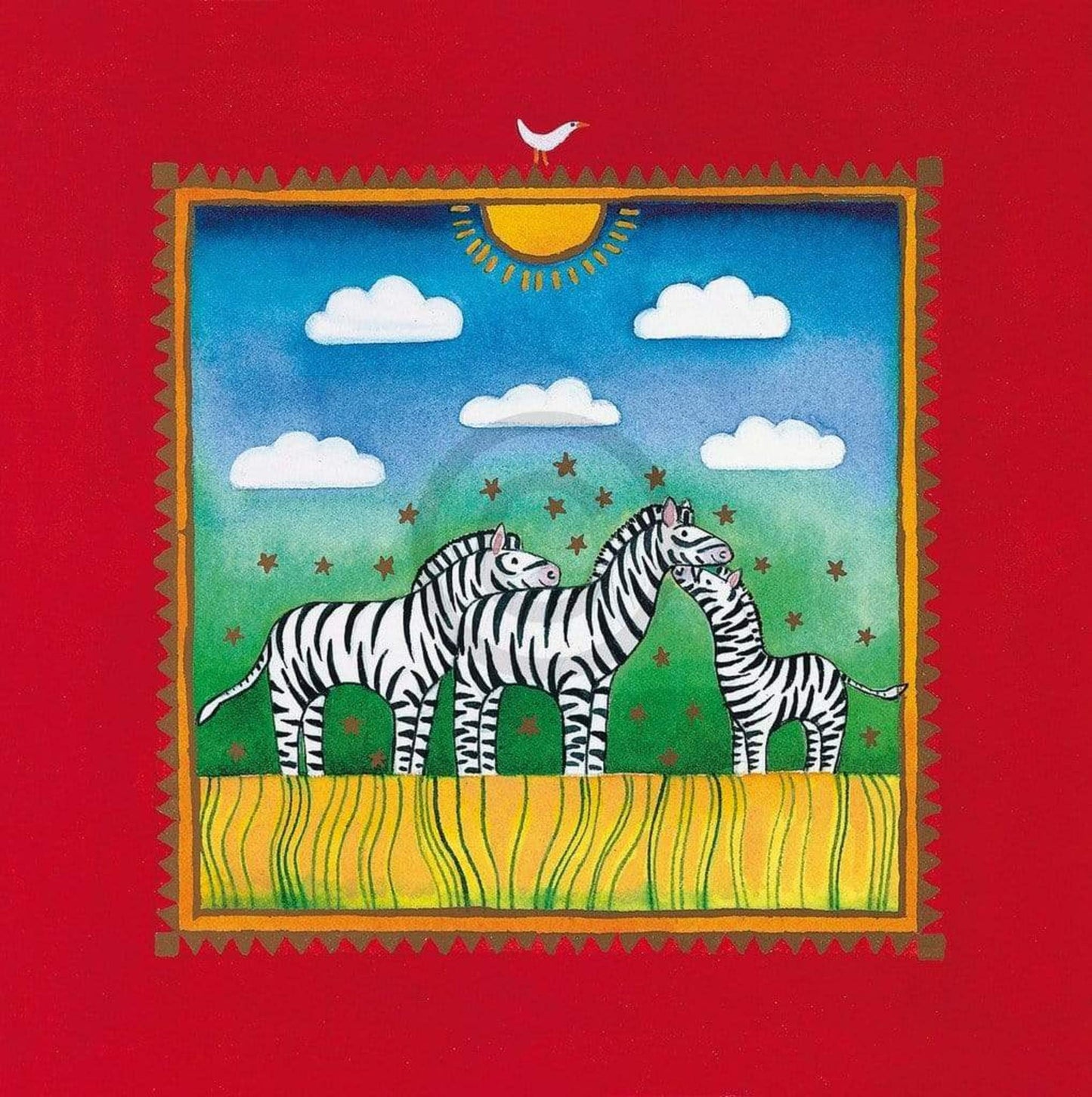 Linda Edwards Three little zebras Kunstdruk 40x40cm | Posters.nl