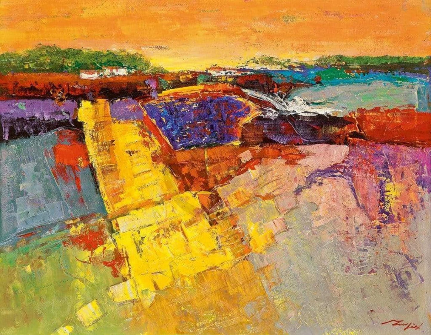 Madjid  Lavendelfeld Kunstdruk 90x70cm | Posters.nl