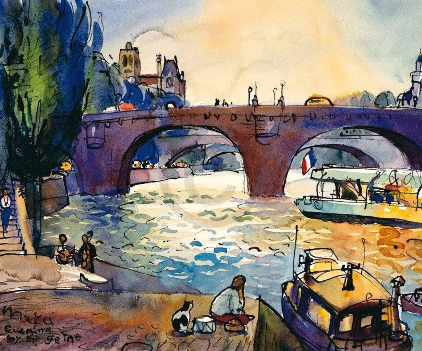 Michael Leu Evening by the Seine Kunstdruk 60x50cm | Posters.nl