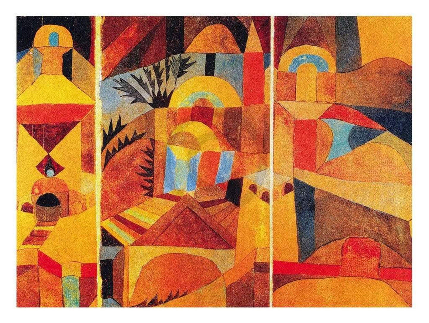 Paul Klee Il giardino del tempio Kunstdruk 80x60cm | Posters.nl