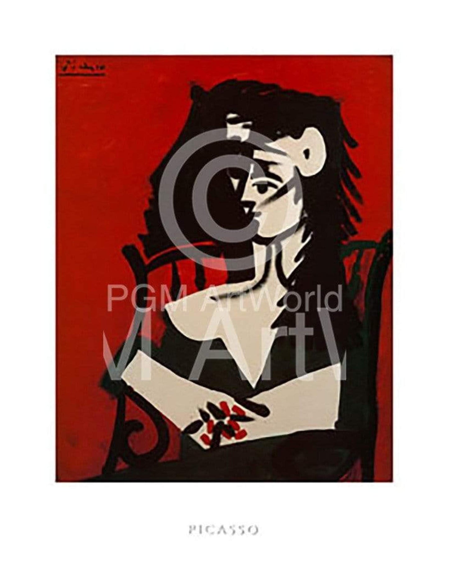 Pablo Picasso Jacqueline a Mantil Kunstdruk 40x50cm | Posters.nl