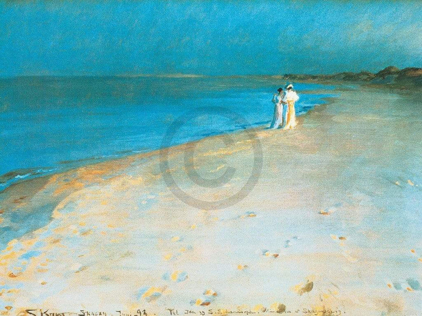 Peter Severin Krøyer Summer evening Kunstdruk 80x60cm | Posters.nl