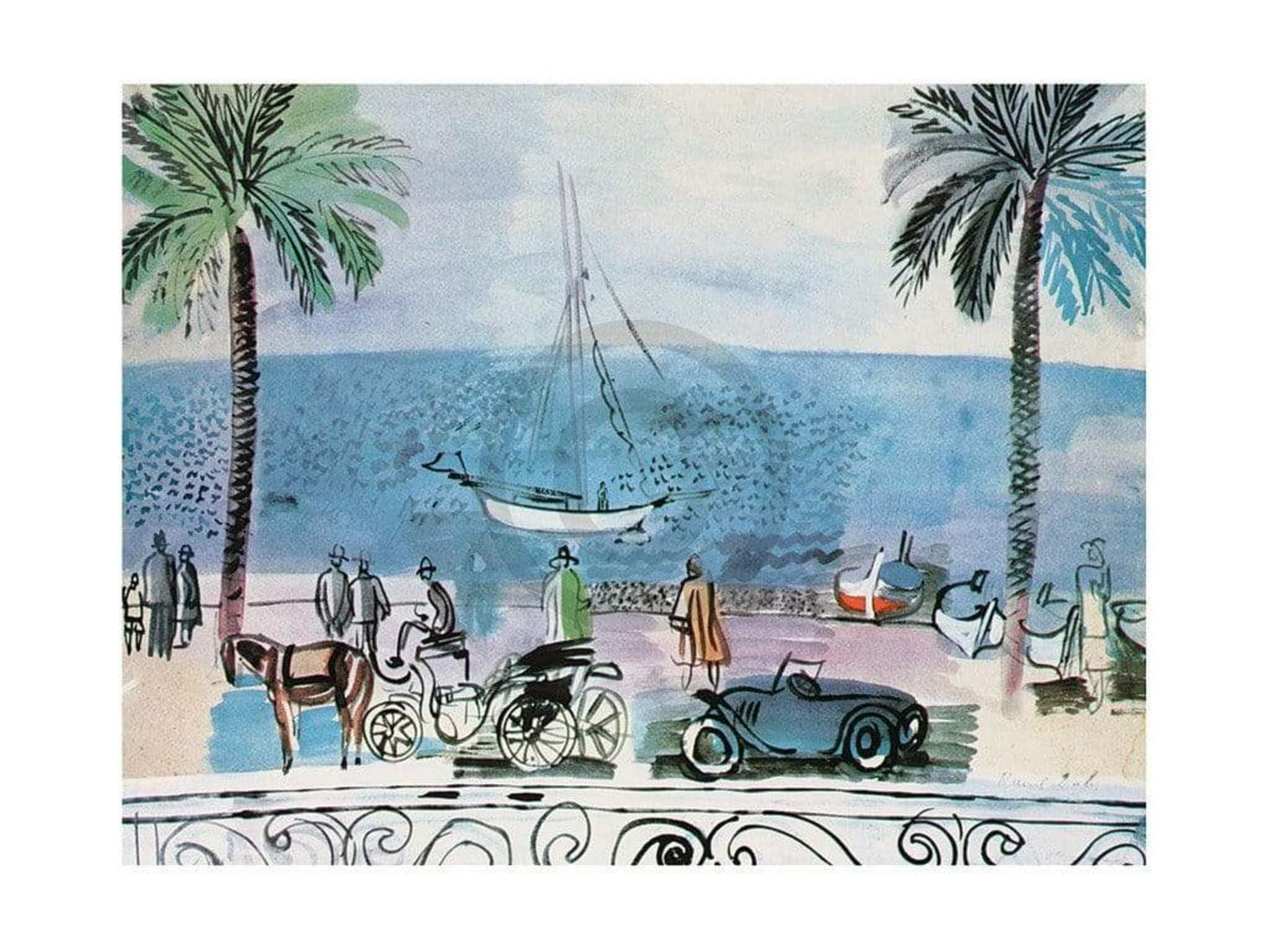 Raoul Dufy Promenade a Nice Kunstdruk 80x60cm | Posters.nl