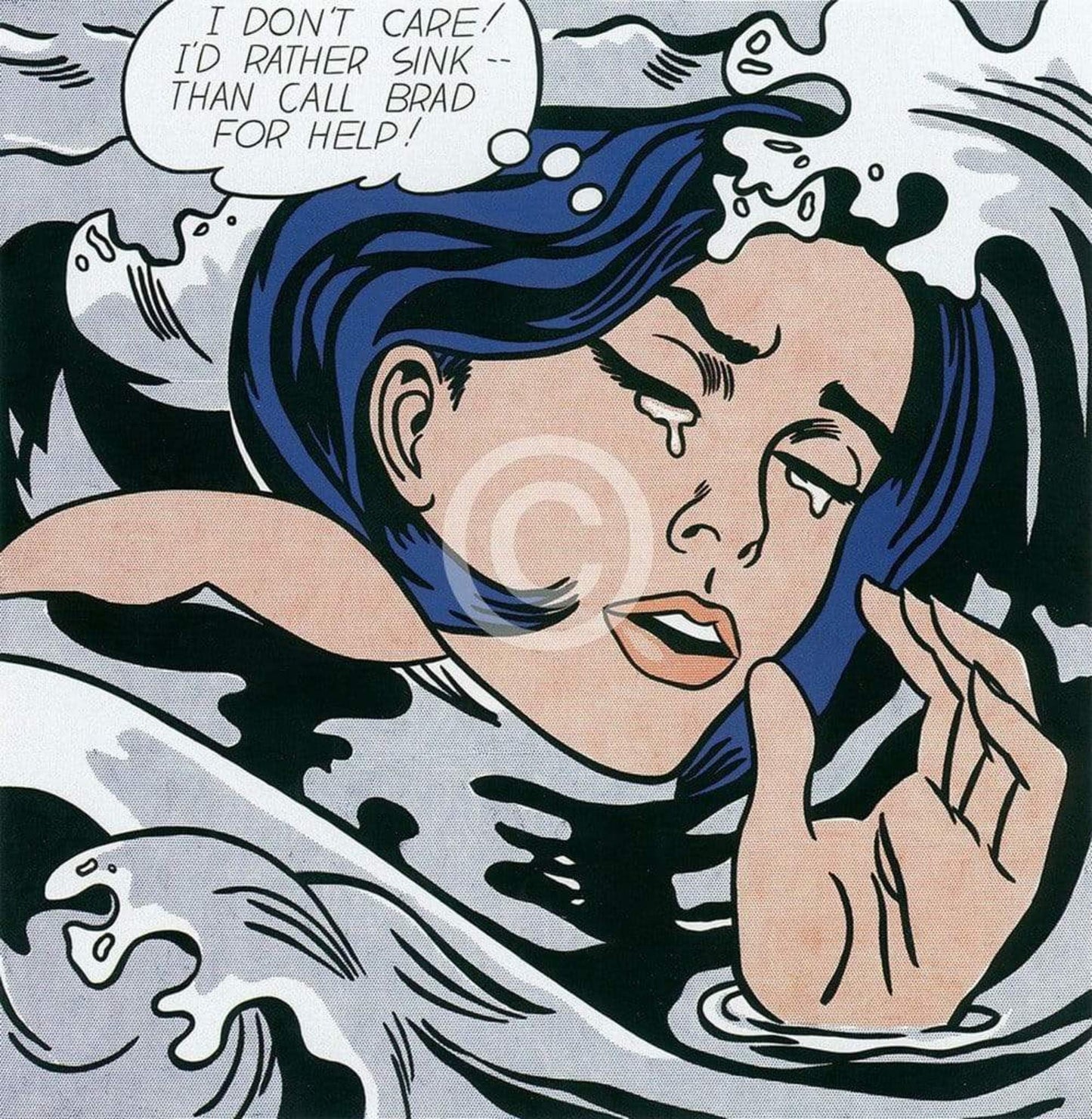 Roy Lichtenstein Drowning Girl small Kunstdruk 28x35.5cm | Posters.nl
