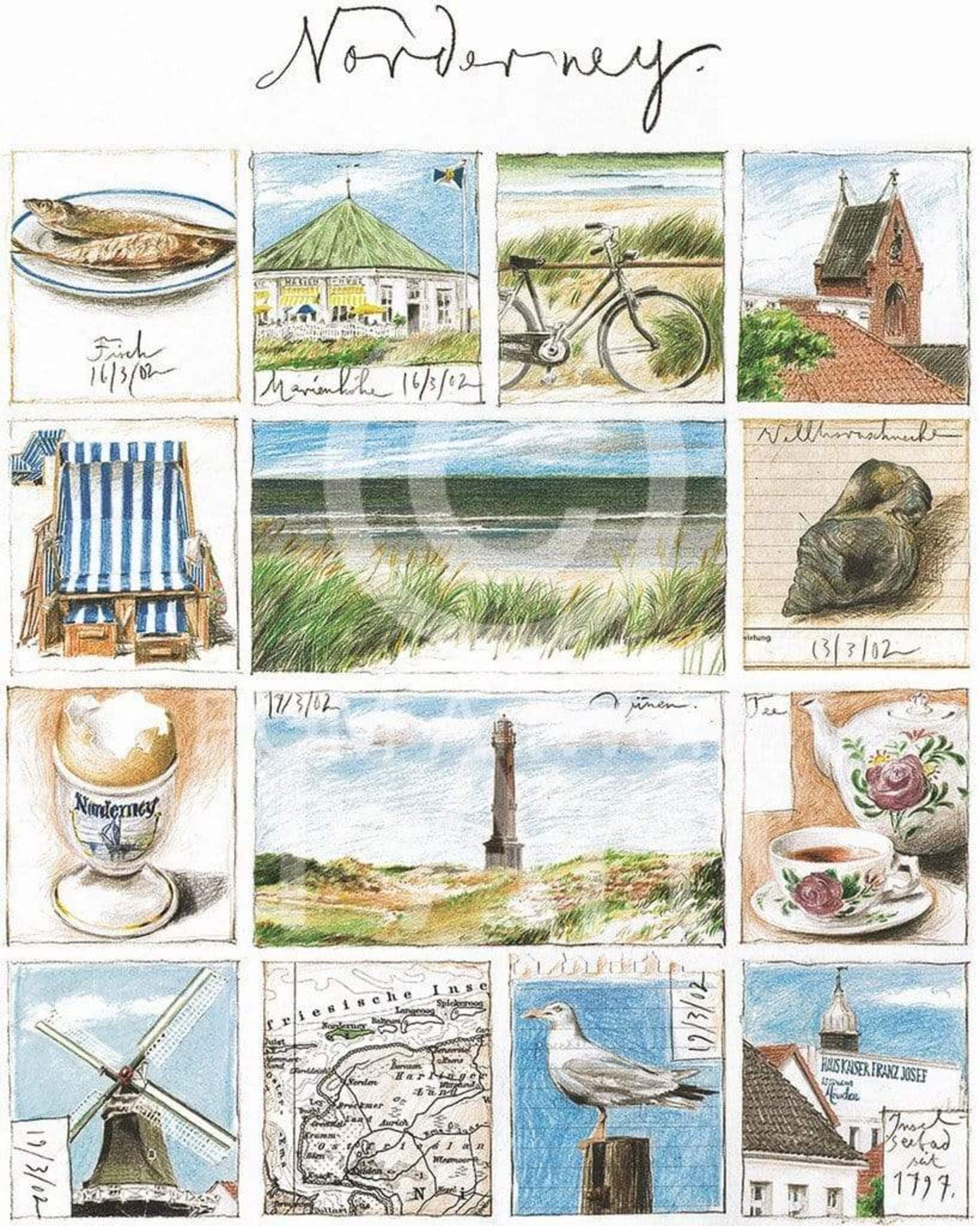 Sabine Gerke  Norderney Kunstdruk 40x50cm | Posters.nl