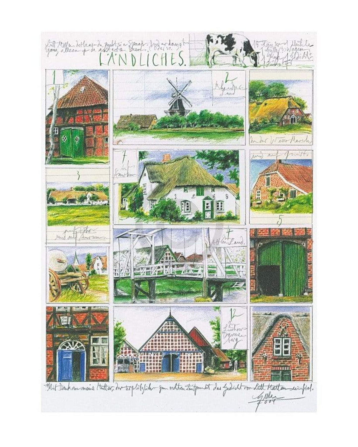 Sabine Gerke Ländliches Kunstdruk 40x50cm | Posters.nl