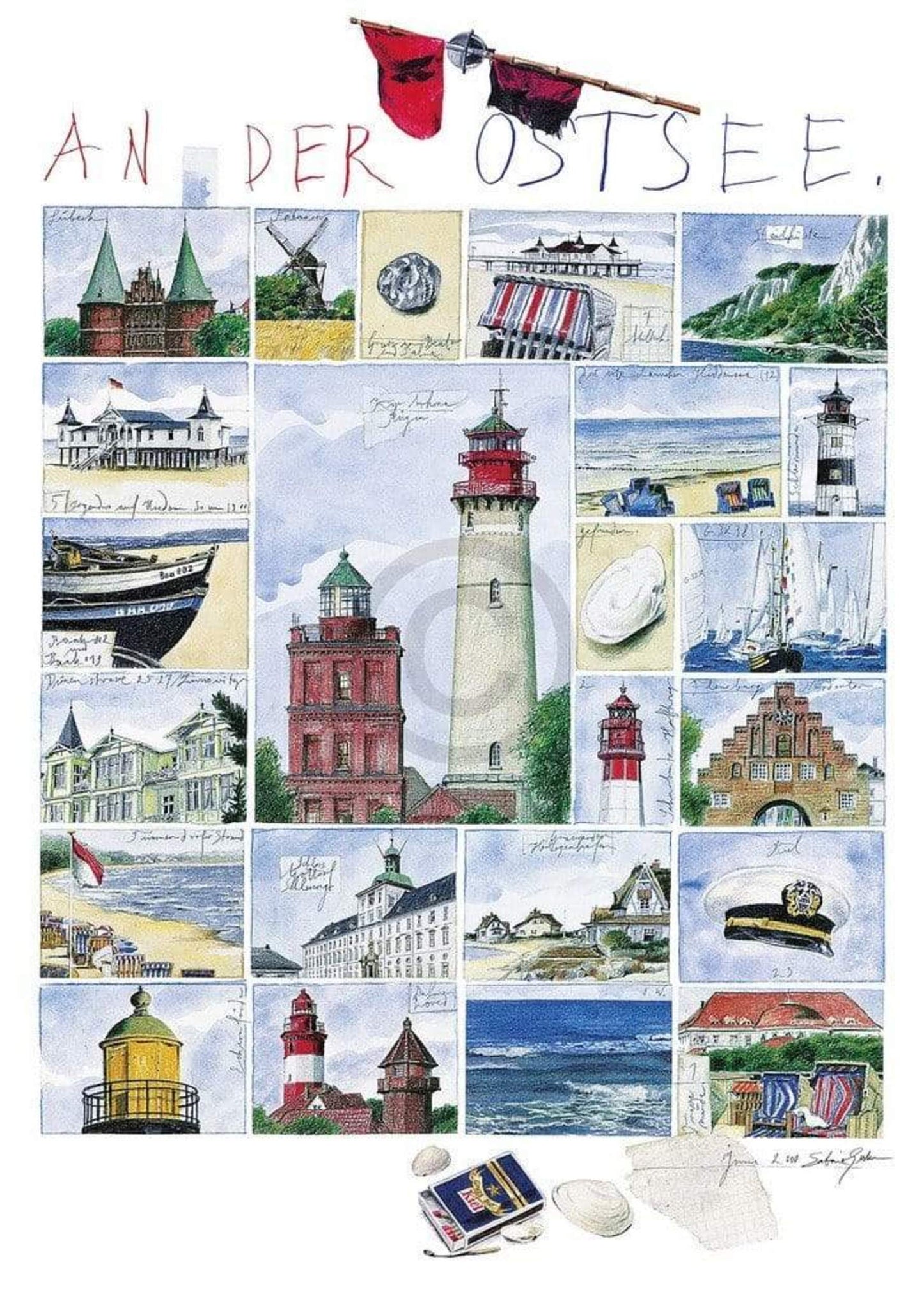 Sabine Gerke  An der Ostsee Kunstdruk 50x70cm | Posters.nl