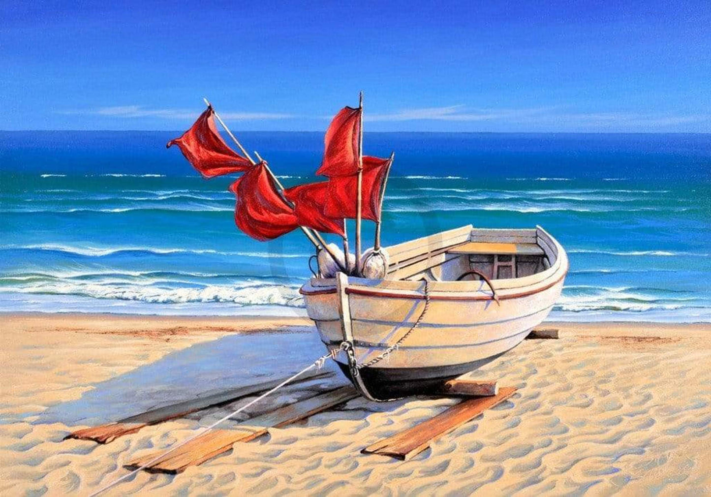 Sigurd Schneider  Small fishing boat Kunstdruk 80x60cm | Posters.nl