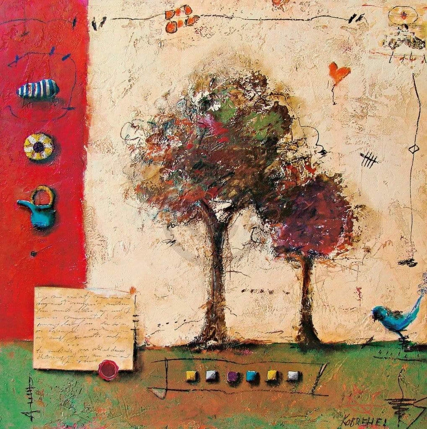 Sonja Kobrehel Tree I Kunstdruk 70x70cm | Posters.nl