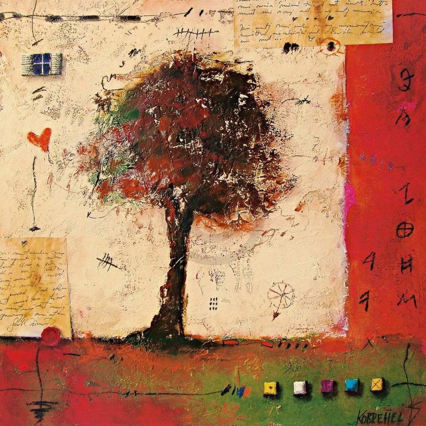 Sonja Kobrehel Tree II Kunstdruk 70x70cm | Posters.nl