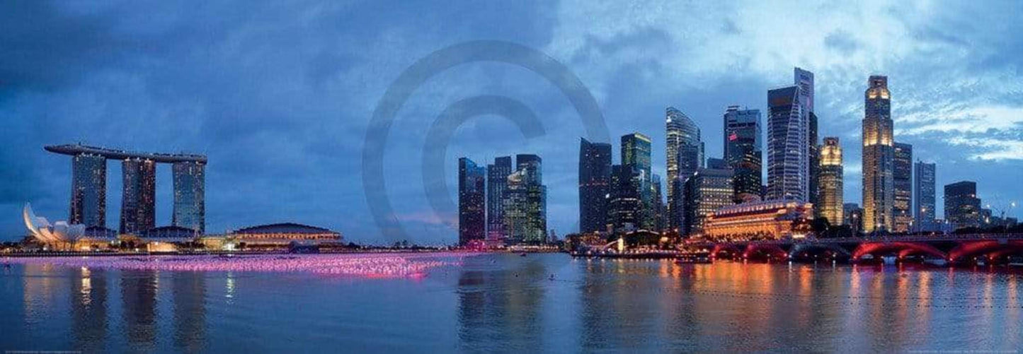 Shutterstock Panorama of Singapore Kunstdruk 95x33cm | Posters.nl