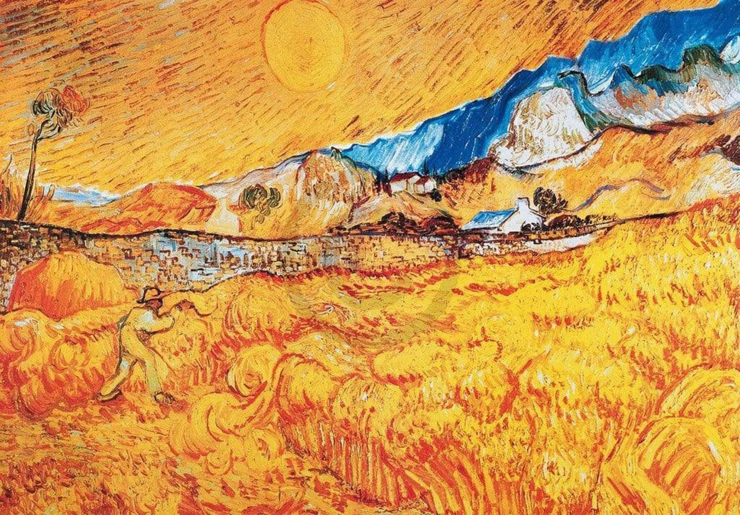 Kunstdruk Vincent Van Gogh - La mietitura 100x70cm