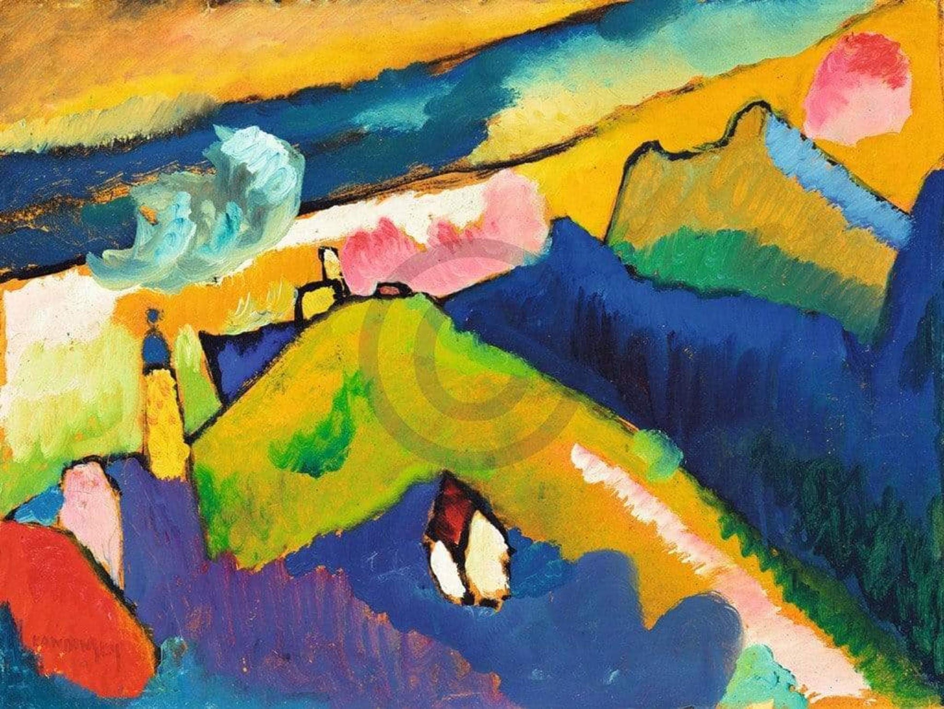 Wassily Kandinsky  Murnau, Berglandschaft Kunstdruk 80x60cm | Posters.nl