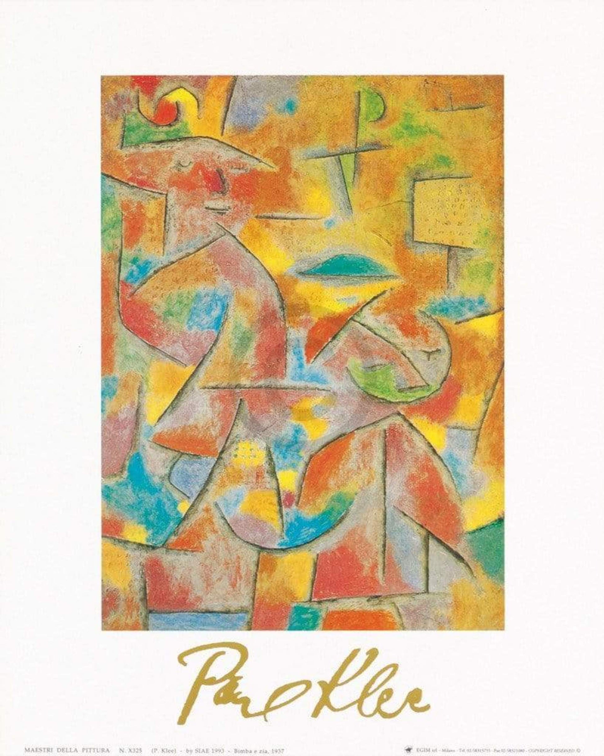 Paul Klee  Bimba e zia, 1937 Kunstdruk 24x30cm | Posters.nl
