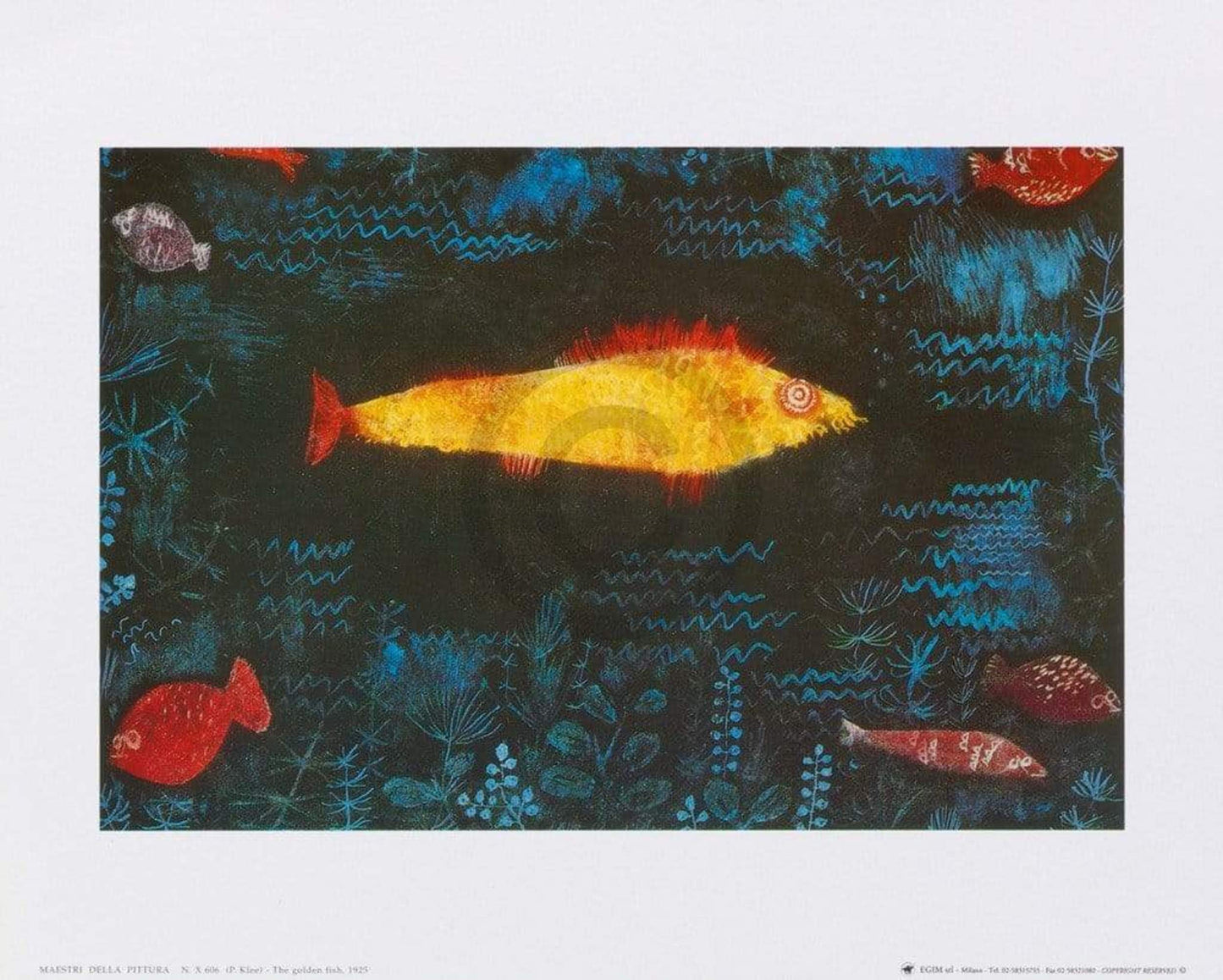 Kunstdruk Paul Klee - The golden fish, 1925 30x24cm