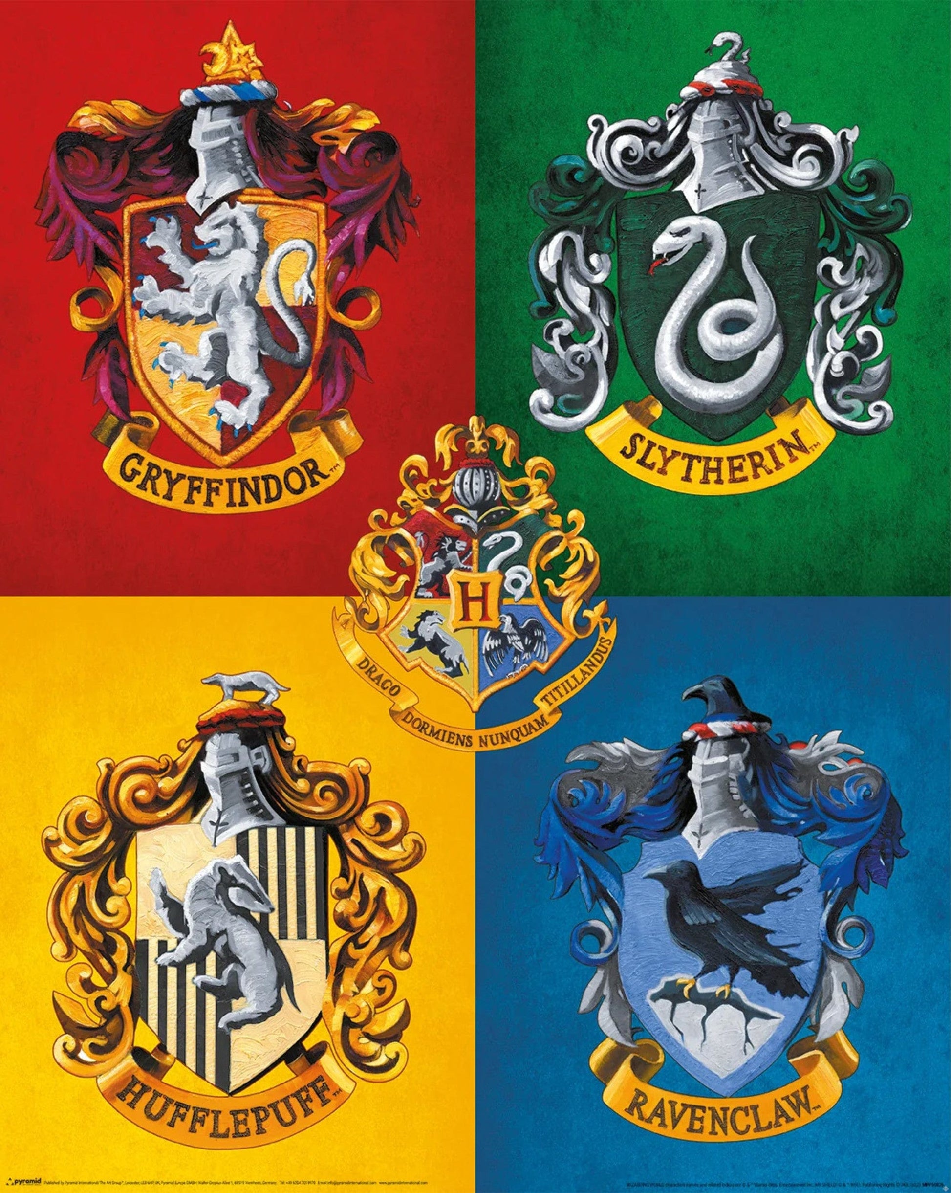 Pyramid Mpp50826 Harry Potter Colourful Crests Poster 40x50cm | Posters.nl