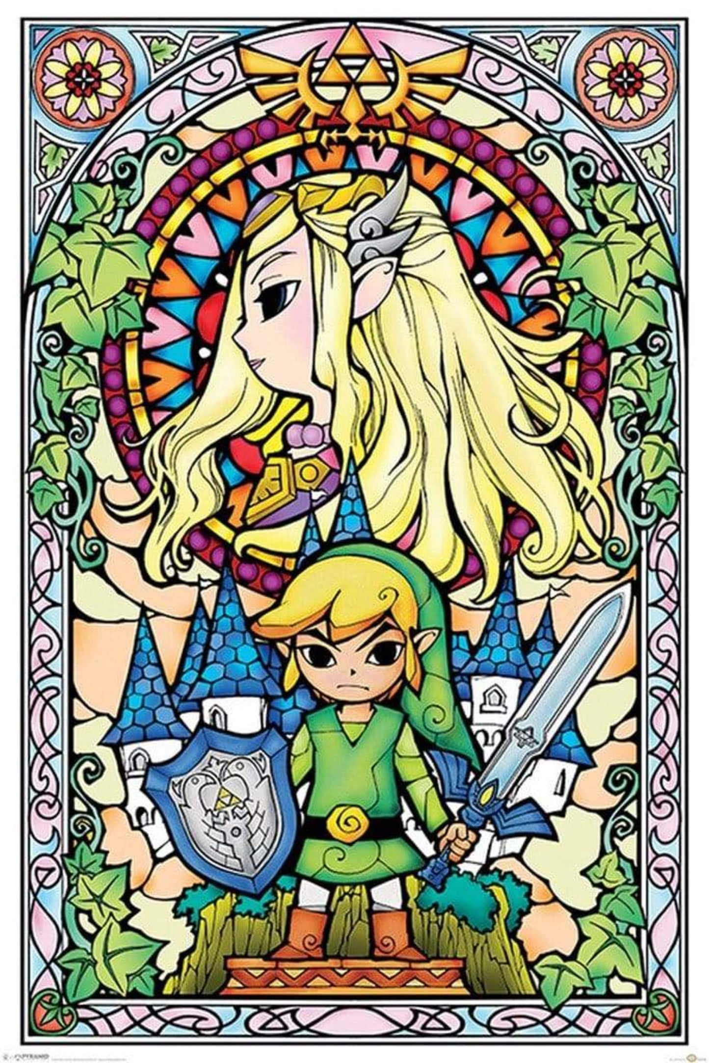 Pyramid The Legend of Zelda Stained Glass Poster 61x91,5cm | Posters.nl