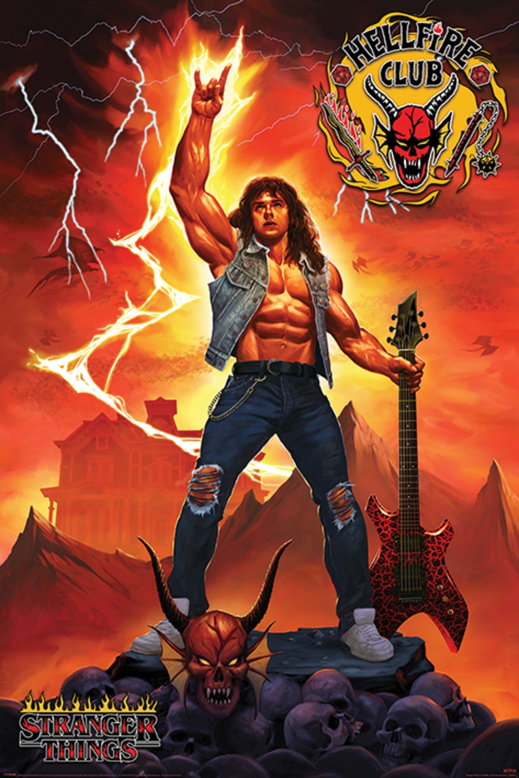 Pyramid Pp34721 Stranger Things 4 Hellfire Club Rock God Poster 61x91,5cm | Posters.nl