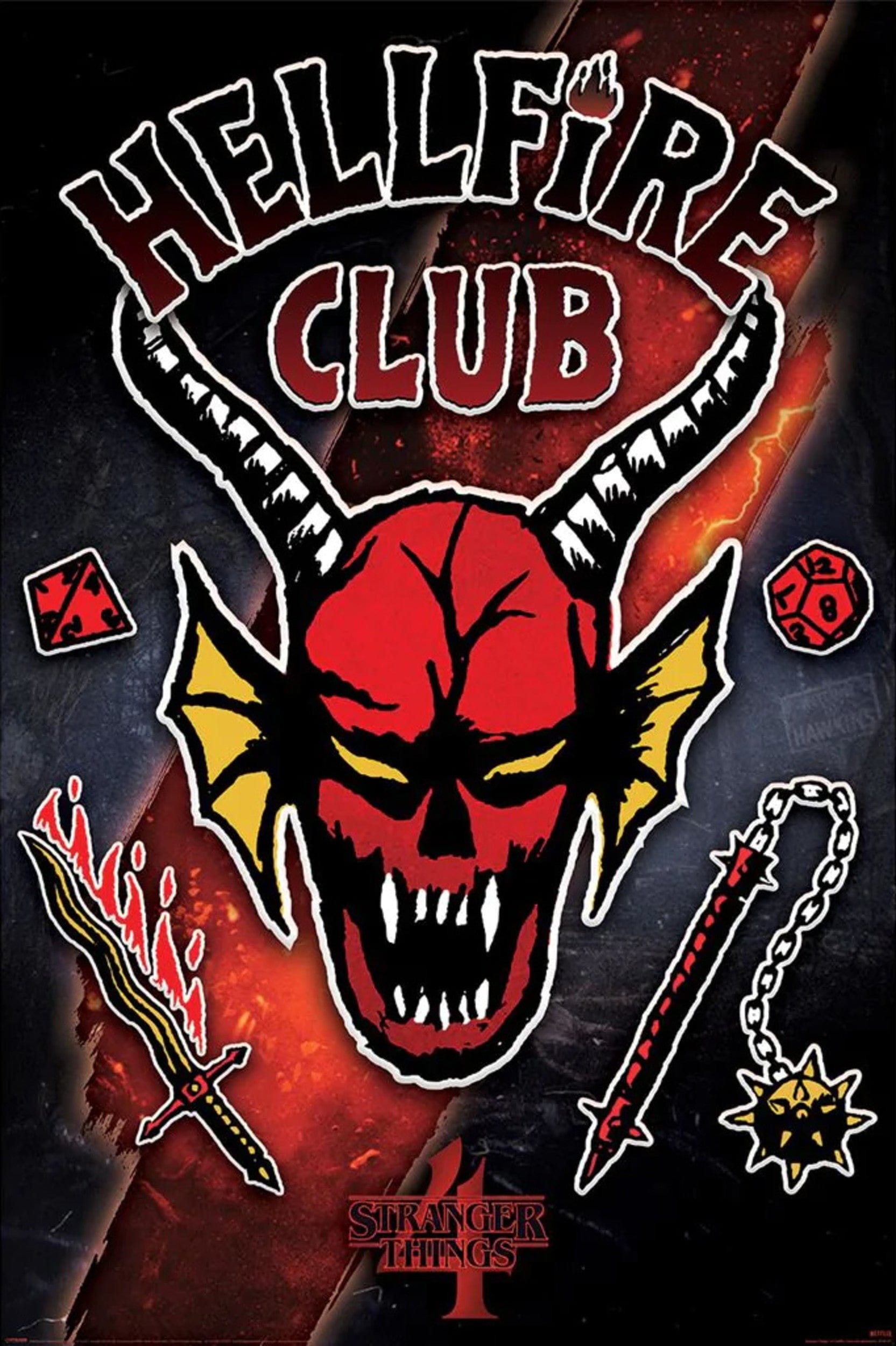 pyramid pp35197 stranger things 4 hellfire club emblem rift poster 61x91-5cm | Posters.nl
