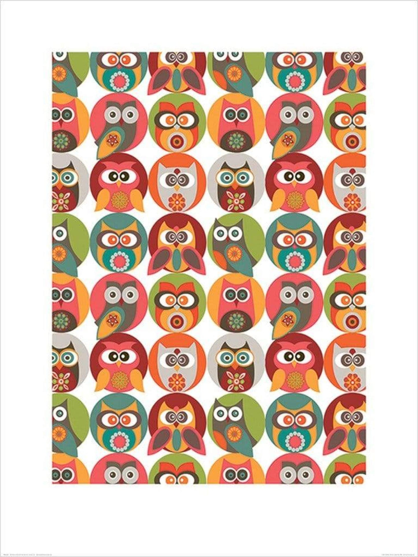 Pyramid Valentina Ramos Owls Family Kunstdruk 60x80cm | Posters.nl