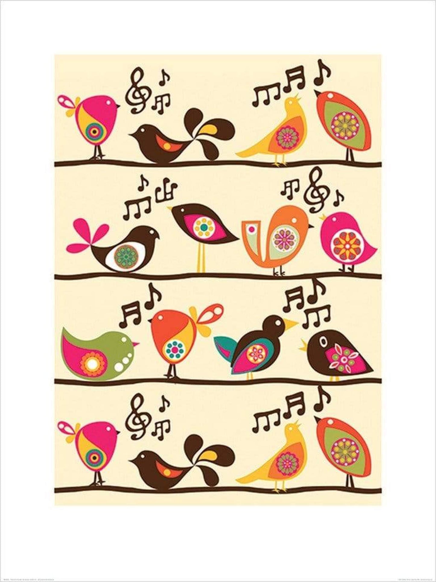 Pyramid Valentina Ramos Singing Birds Kunstdruk 60x80cm | Posters.nl