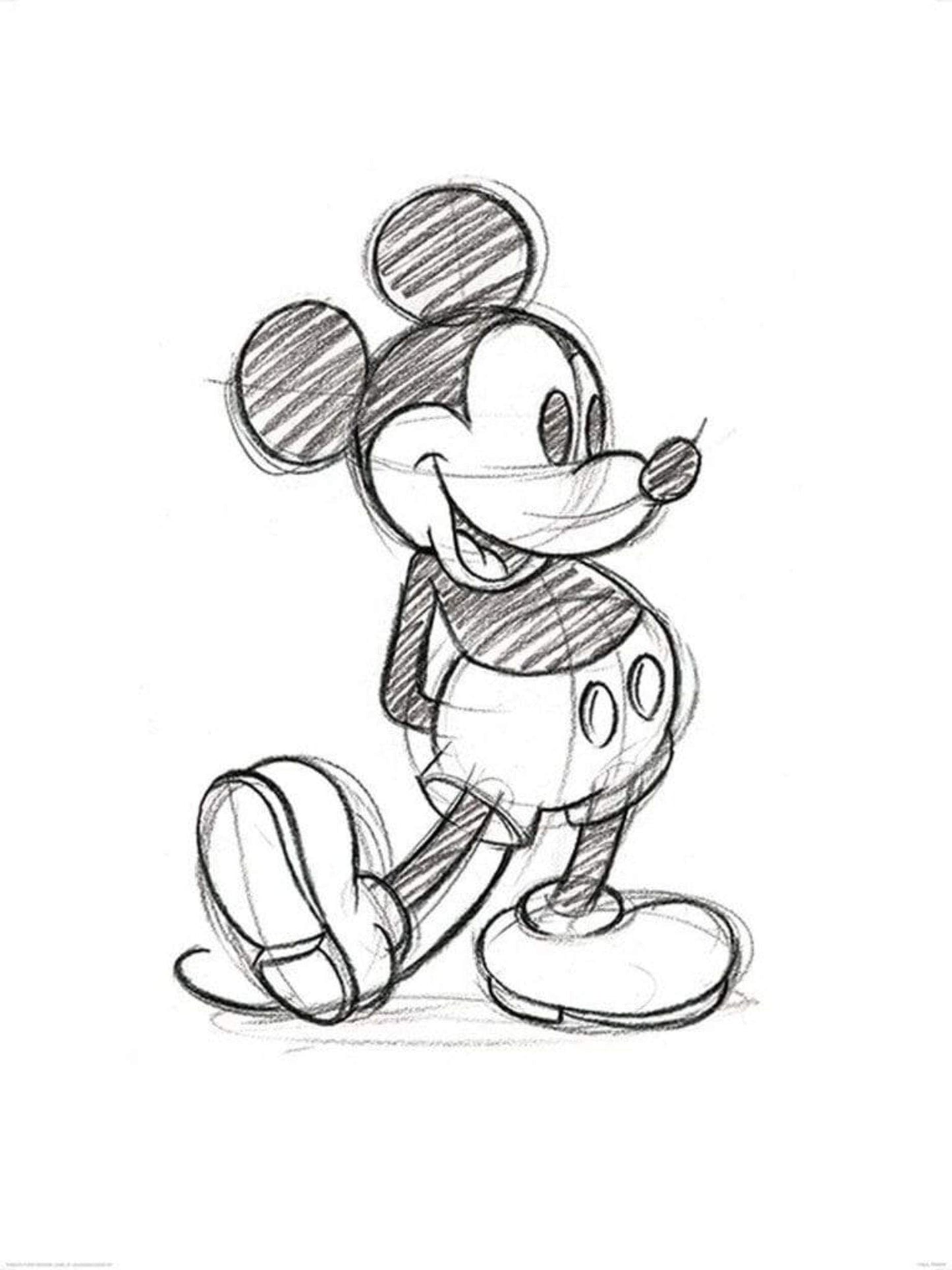Pyramid Mickey Mouse Sketched Single Kunstdruk 60x80cm | Posters.nl
