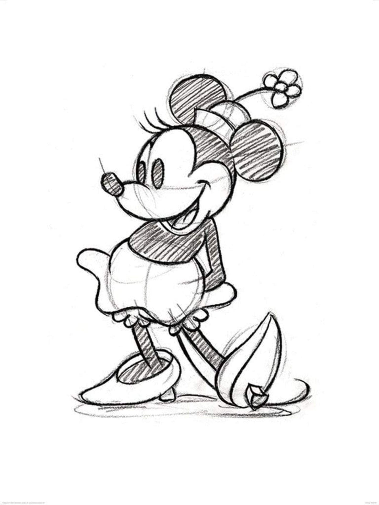 Pyramid Minnie Mouse Sketched Single Kunstdruk 60x80cm | Posters.nl