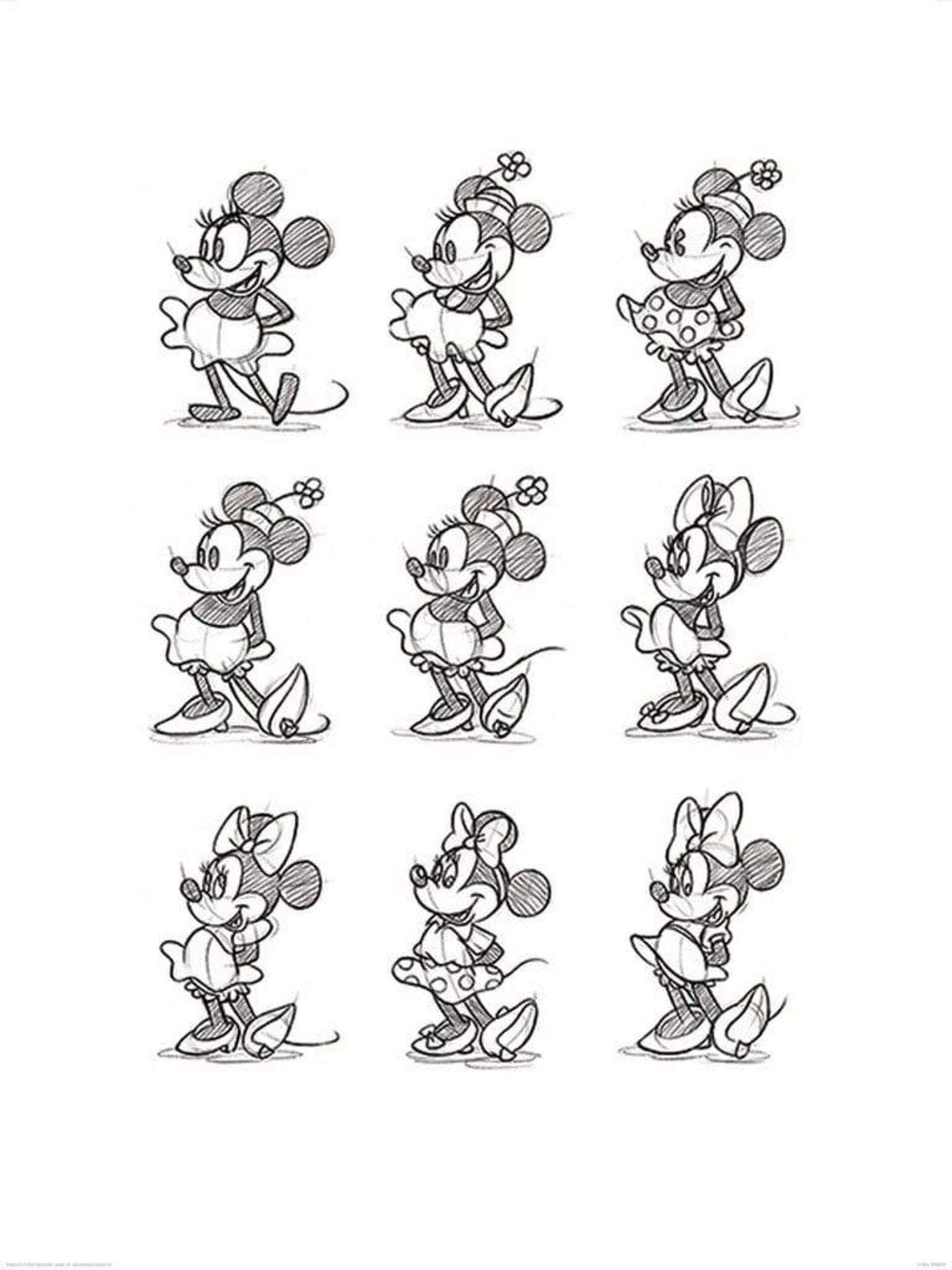 Pyramid Minnie Mouse Sketched Multi Kunstdruk 60x80cm | Posters.nl